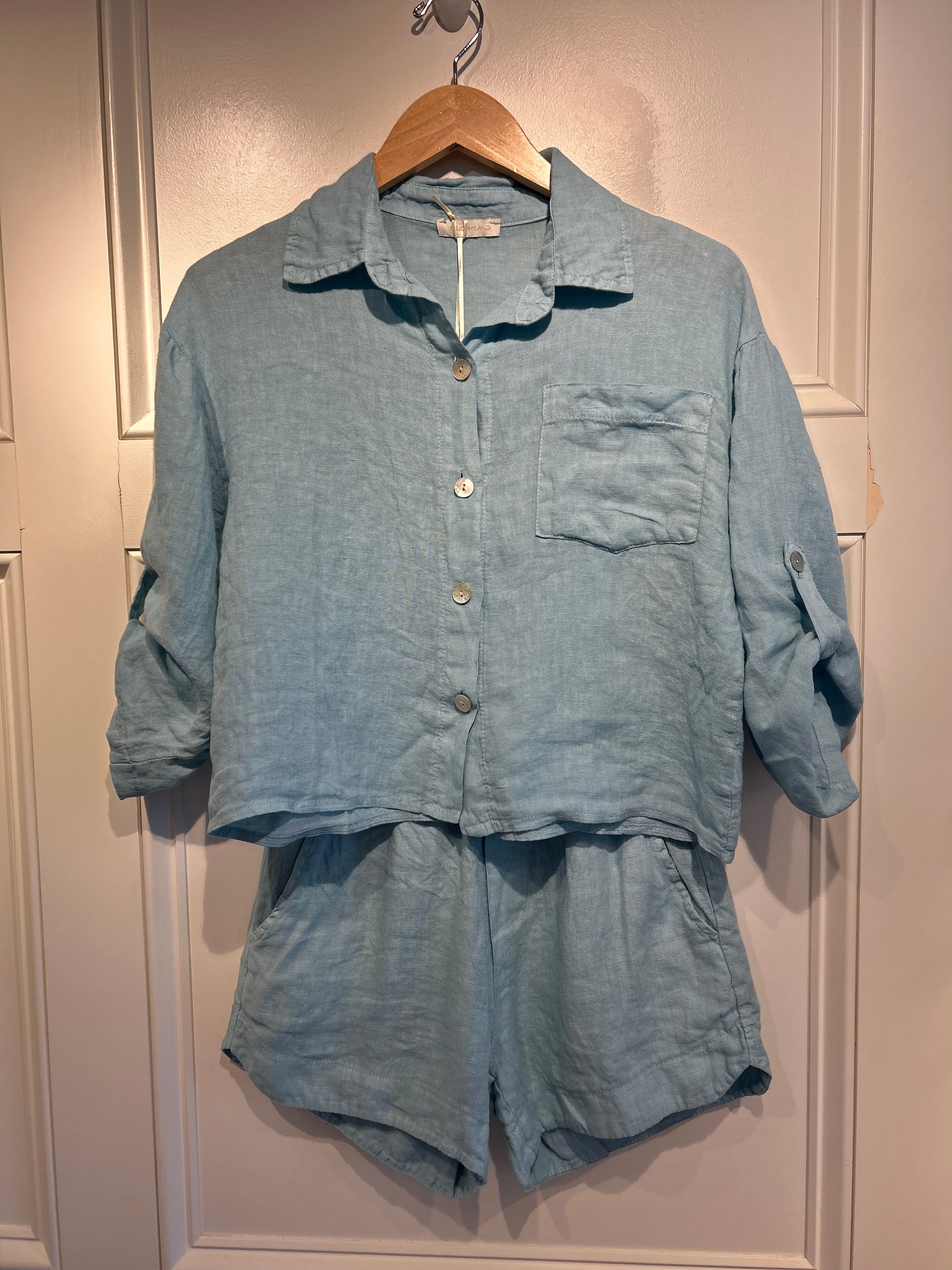 Milio Milano Blue Linen Short