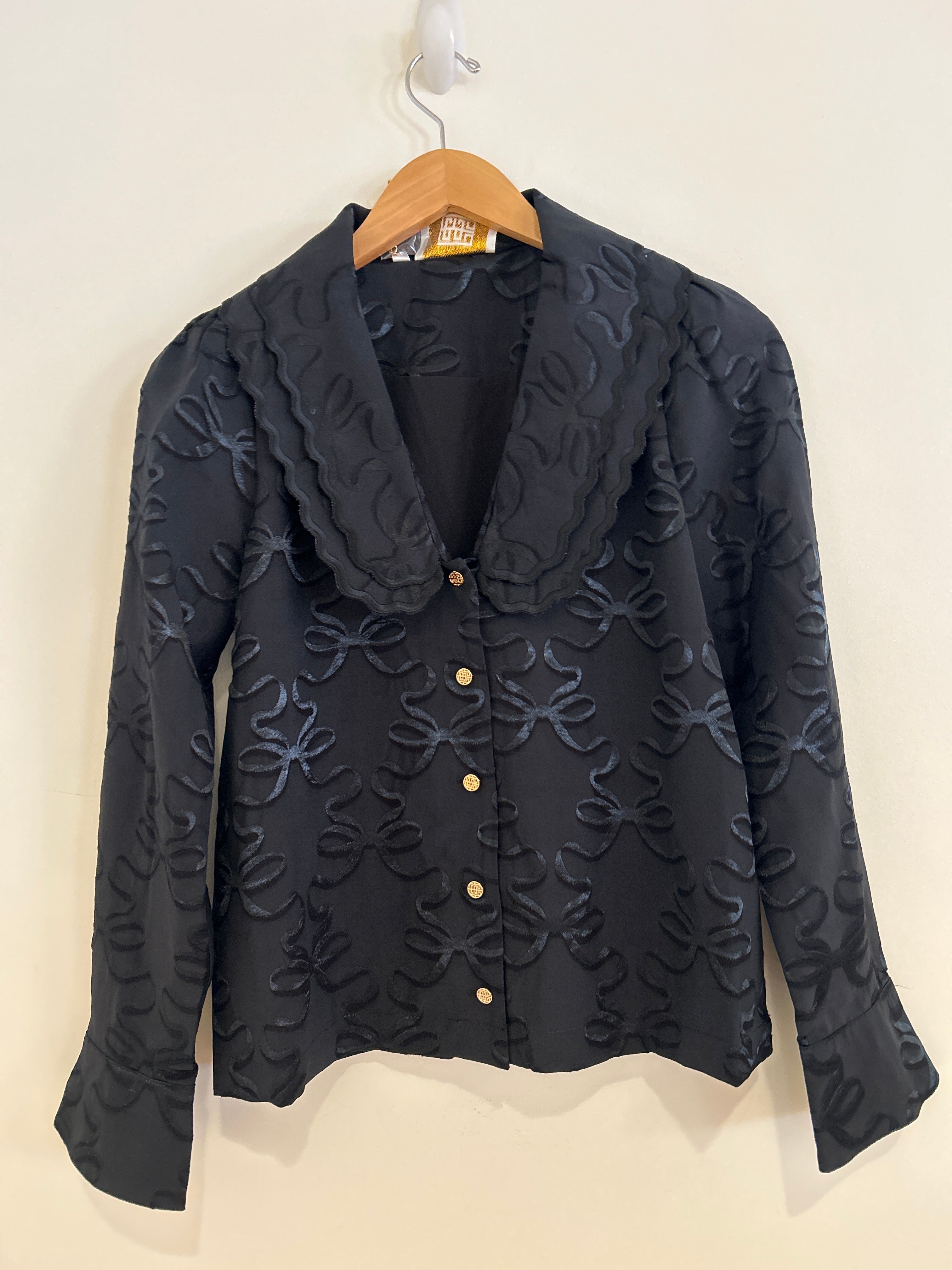 Emily McCarthy Cameron Top Bow Lattice Black