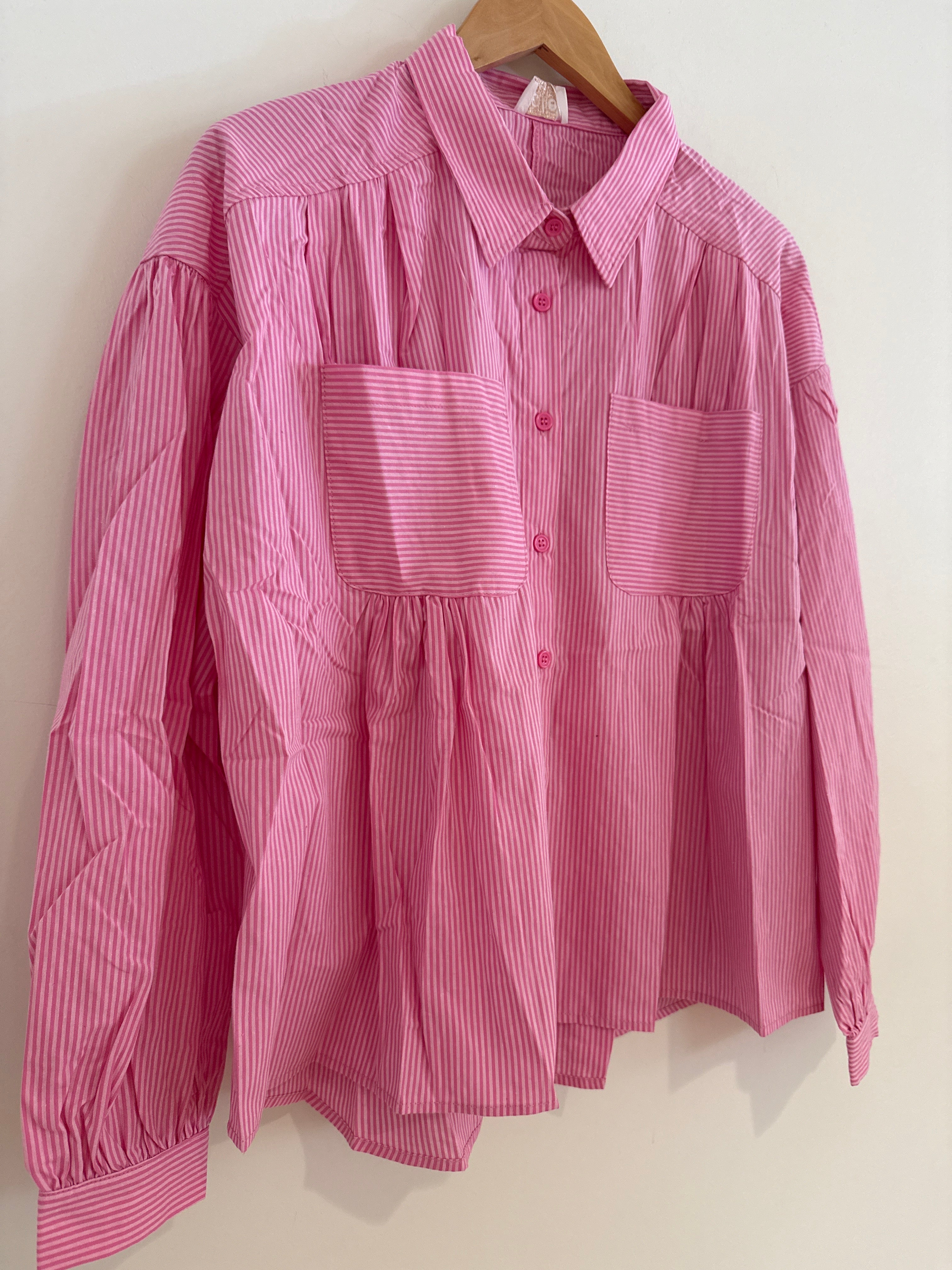 RR Pinstripe Top Pink