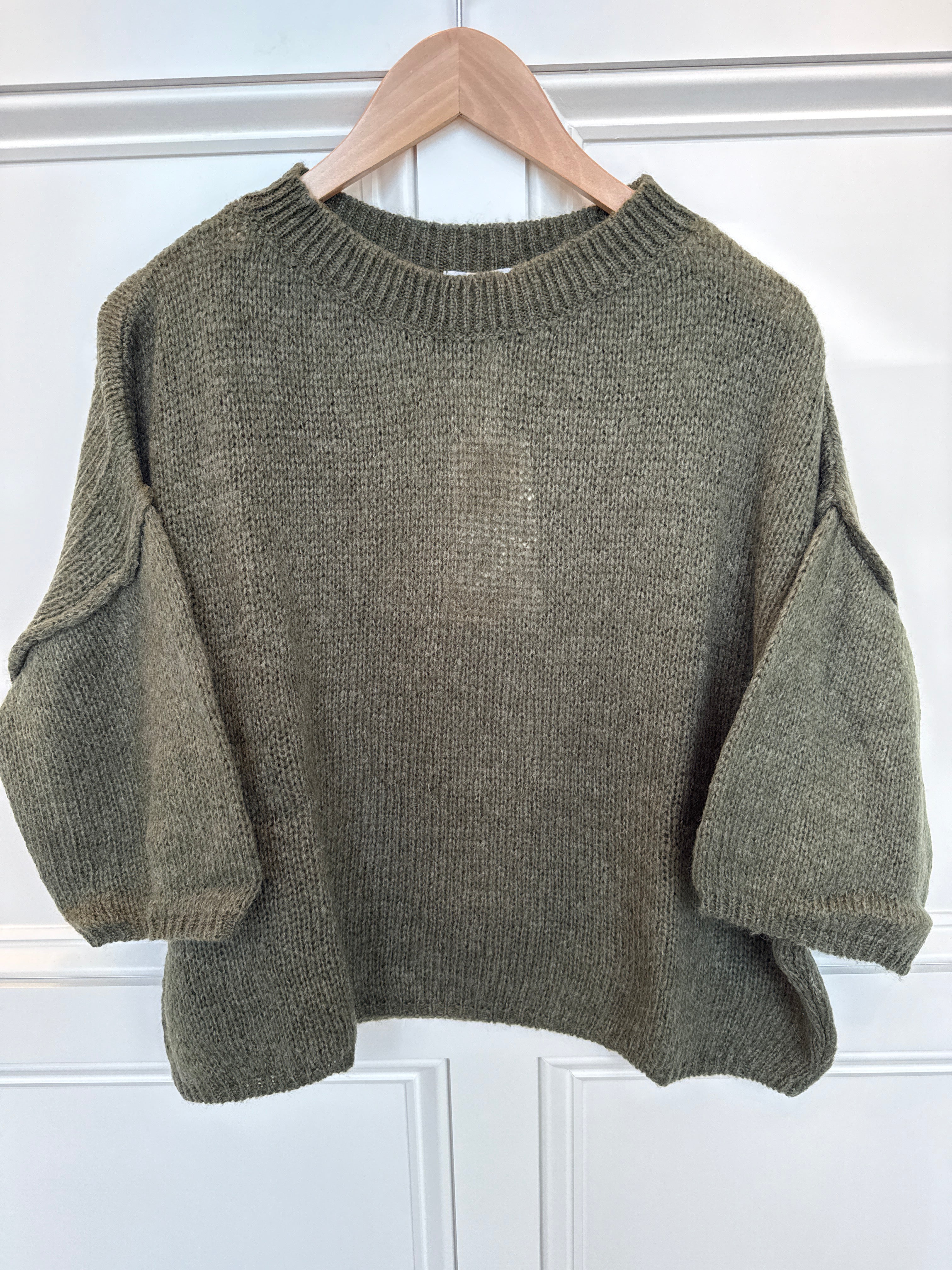 SD Lara Boxy Knit Sweater Army