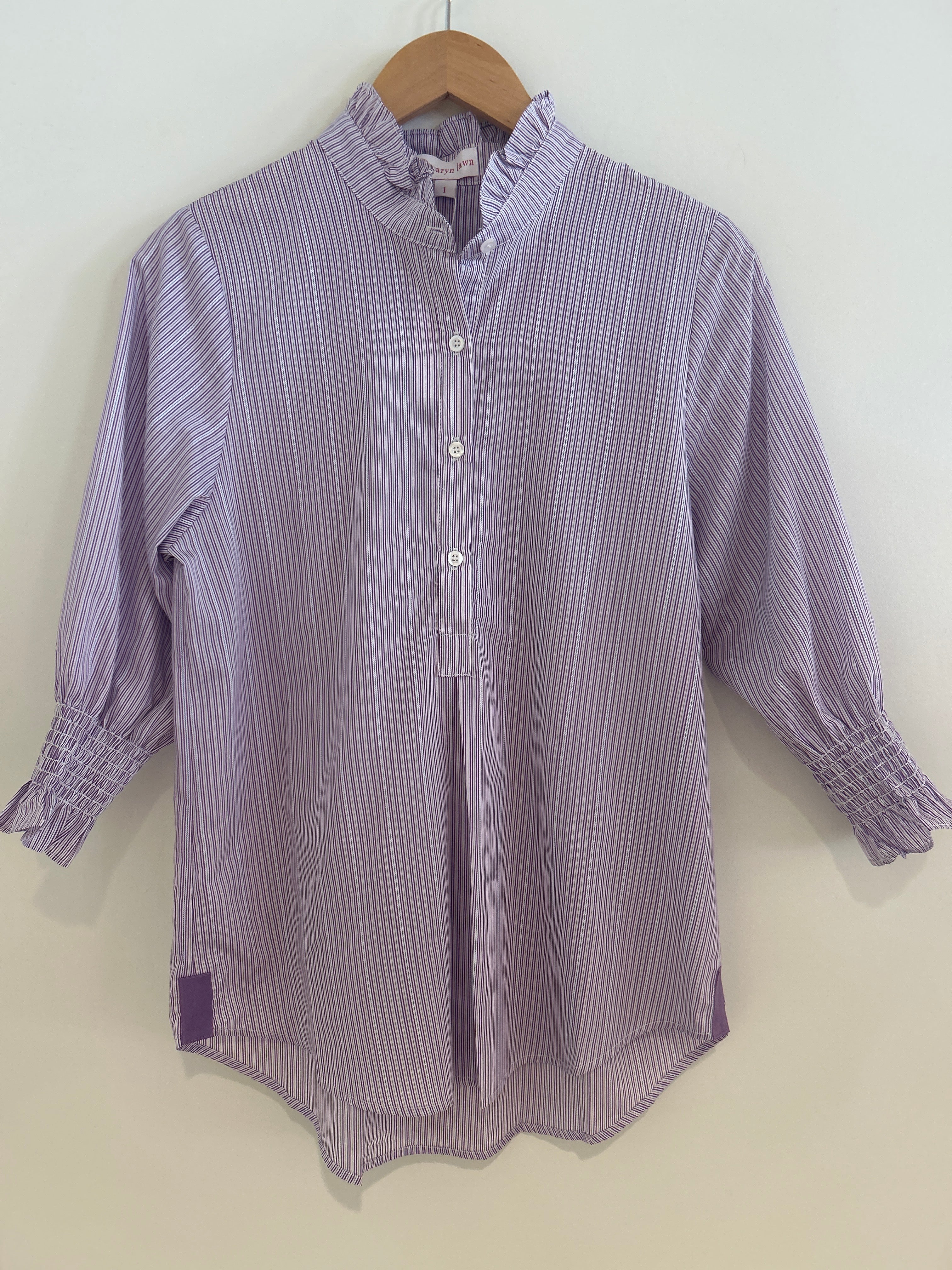 Caryn Lawn Kimberly Top Lavender Stripe