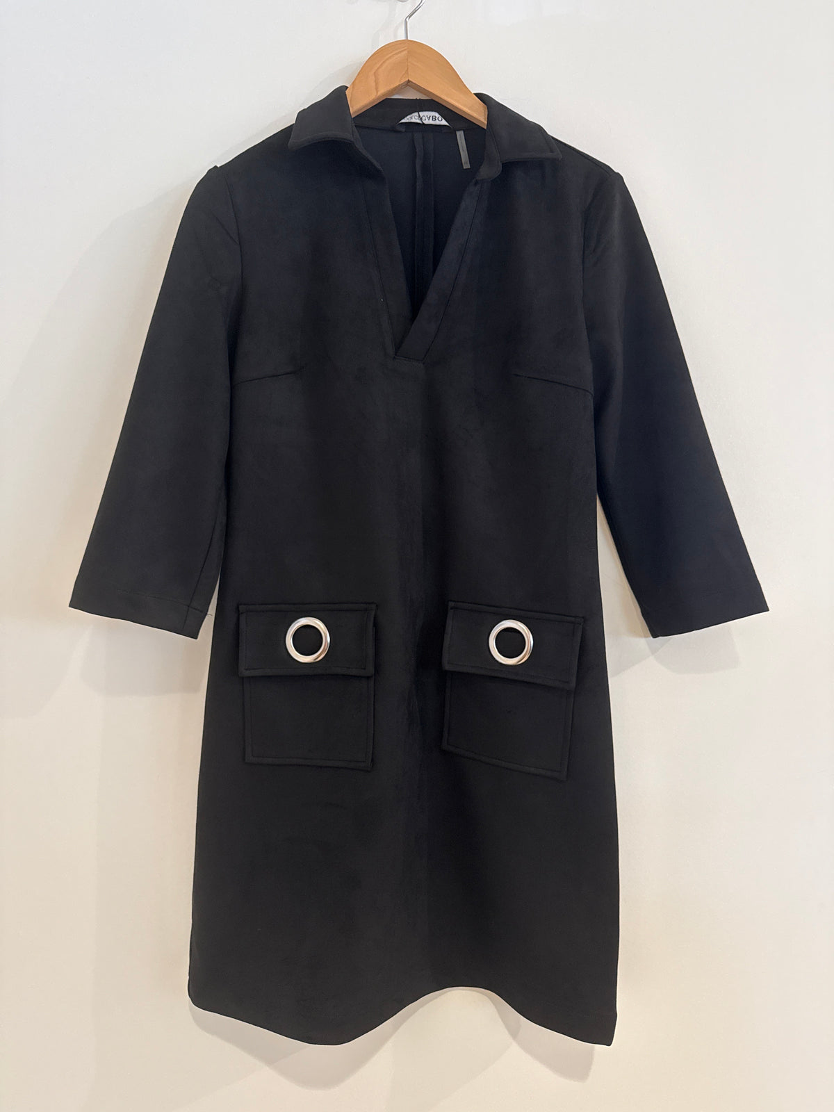 Dolce Cabo Suede Dress With Grommets Black
