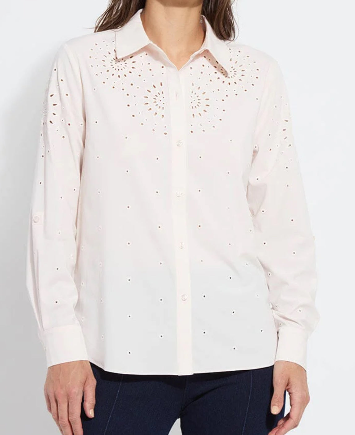 Lysse Zelie Eyelet Blouse Seed pearl