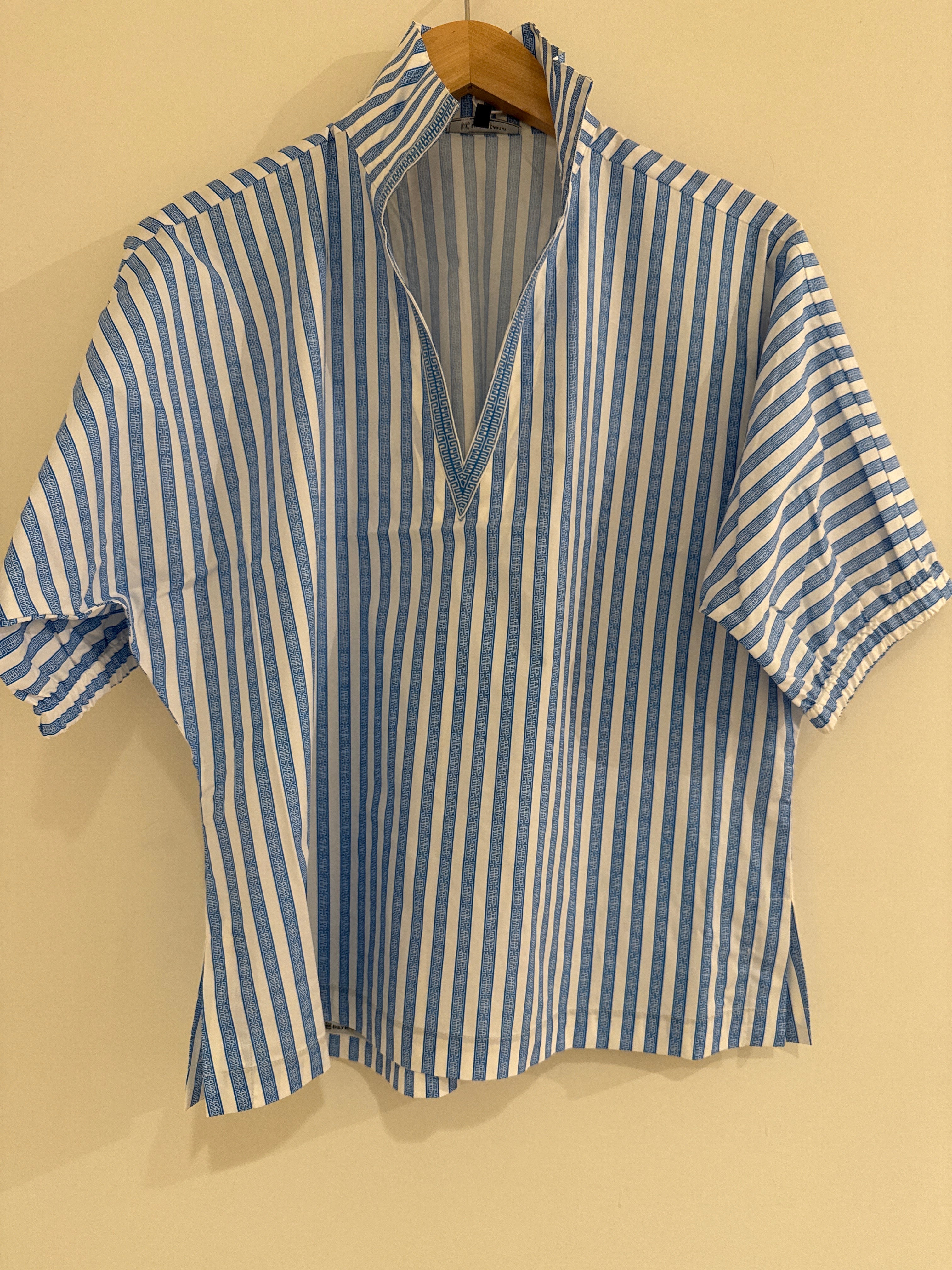 Emily McCarthy Poppy Top French Blue Stripe