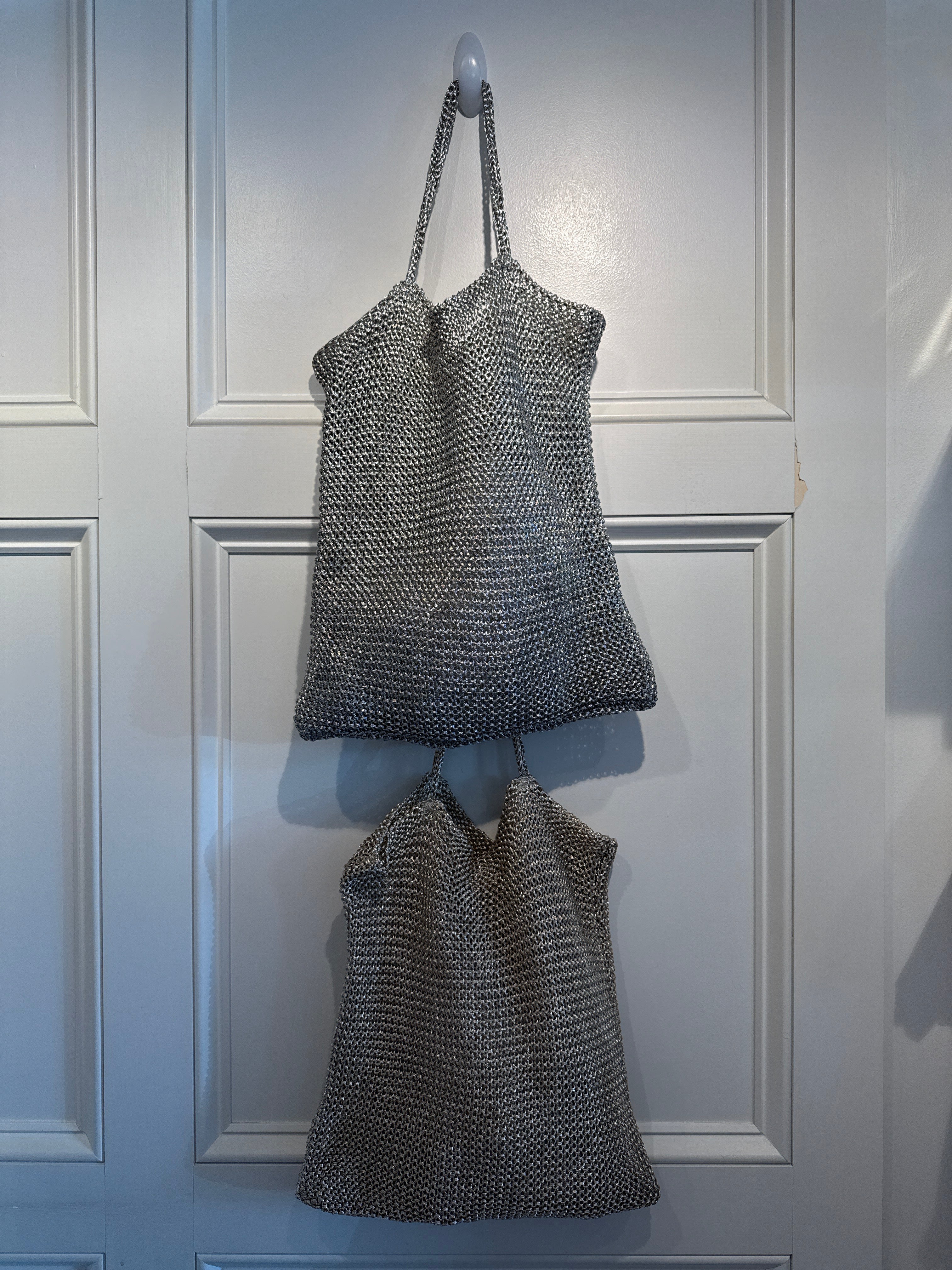 Metallic Knit Handbag