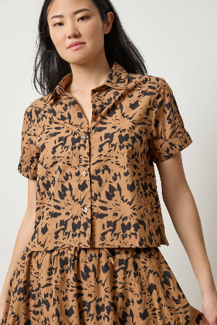 Lilla P Button Down Top Animal Floral