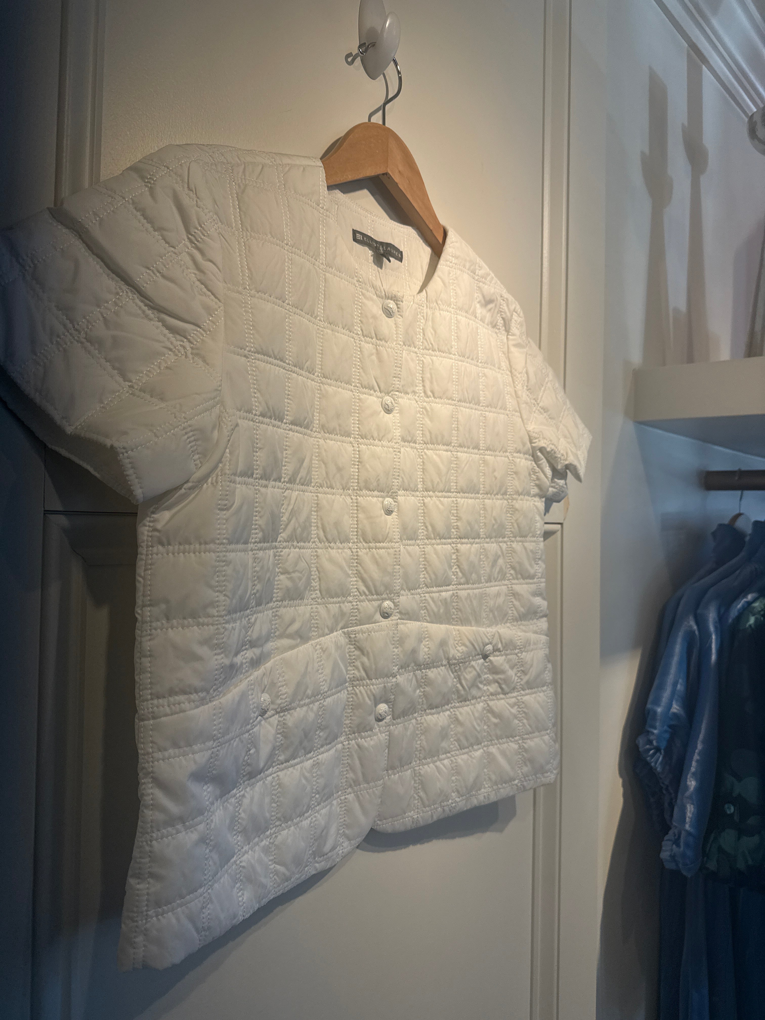 Elliott Lauren Puffer Cardigan White