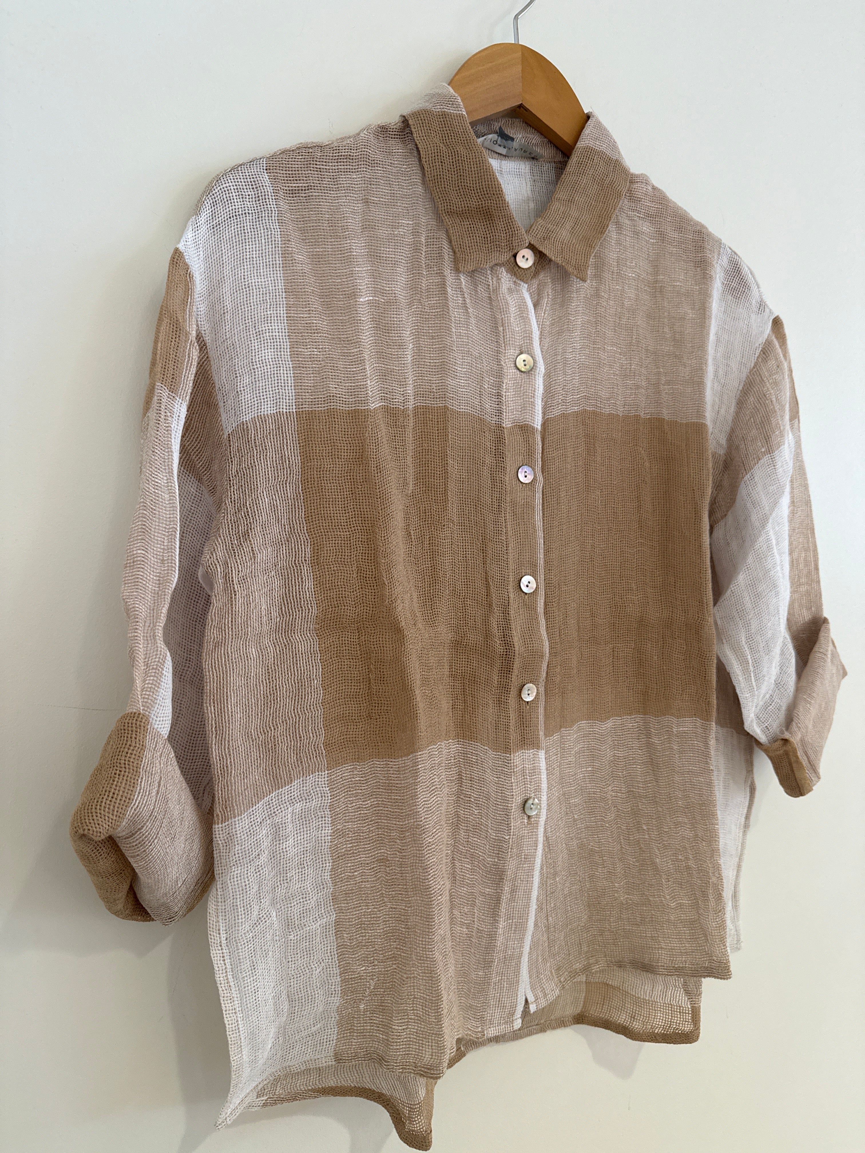 Elliott Lauren Mesh Blouse Latte