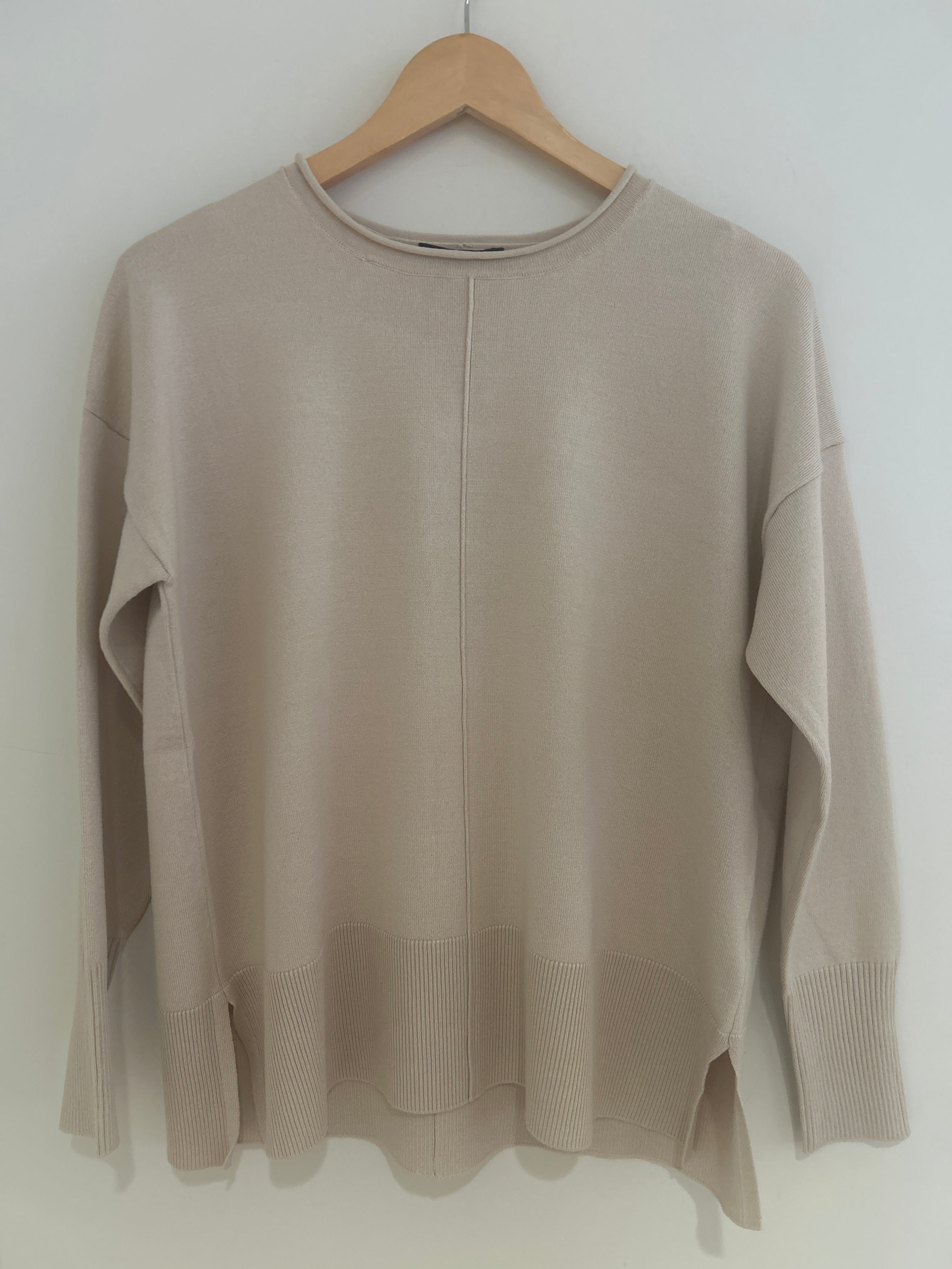 Roll Edge Crew Neck Sweater