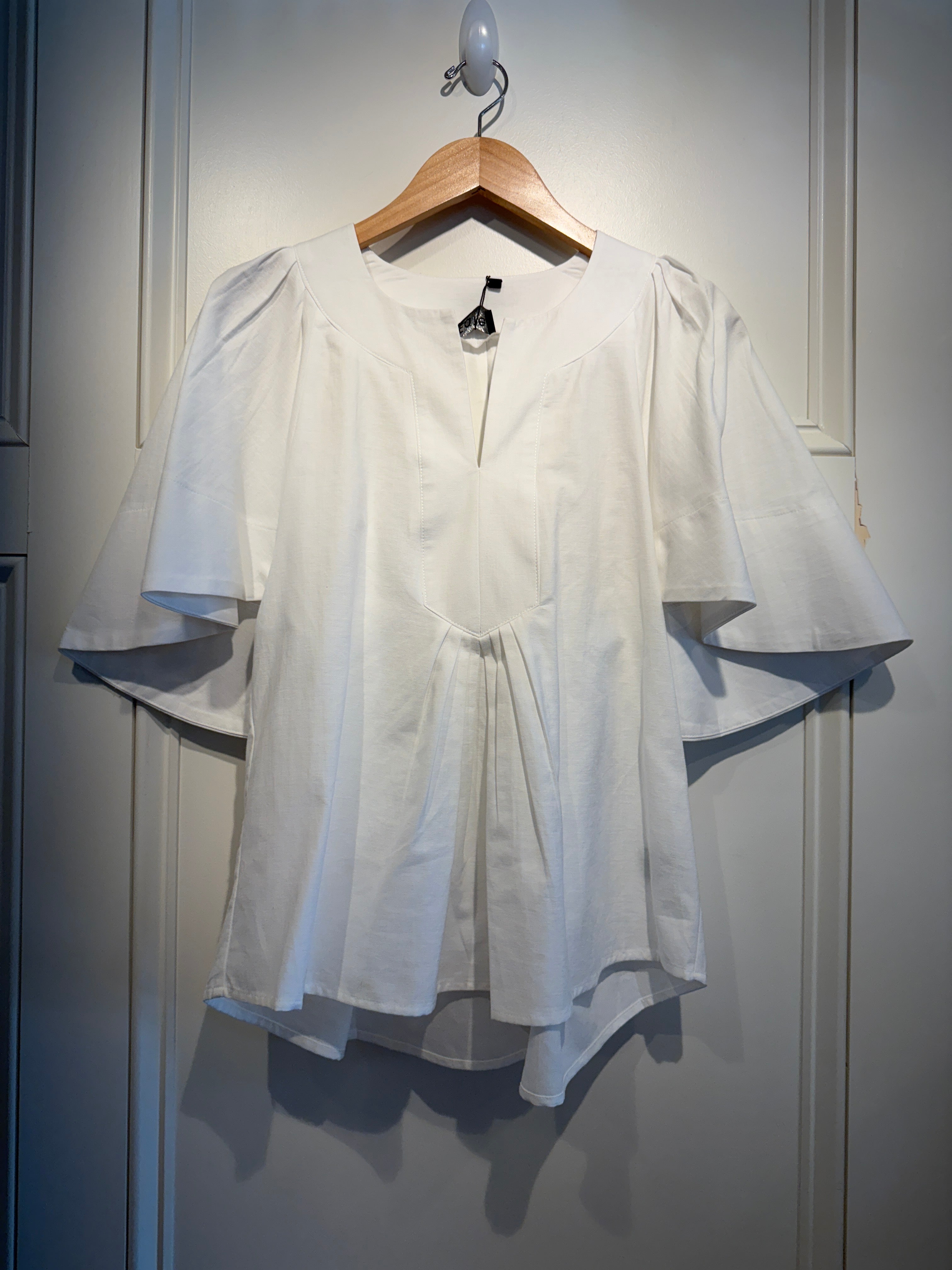 Flutter Sleeve Top White