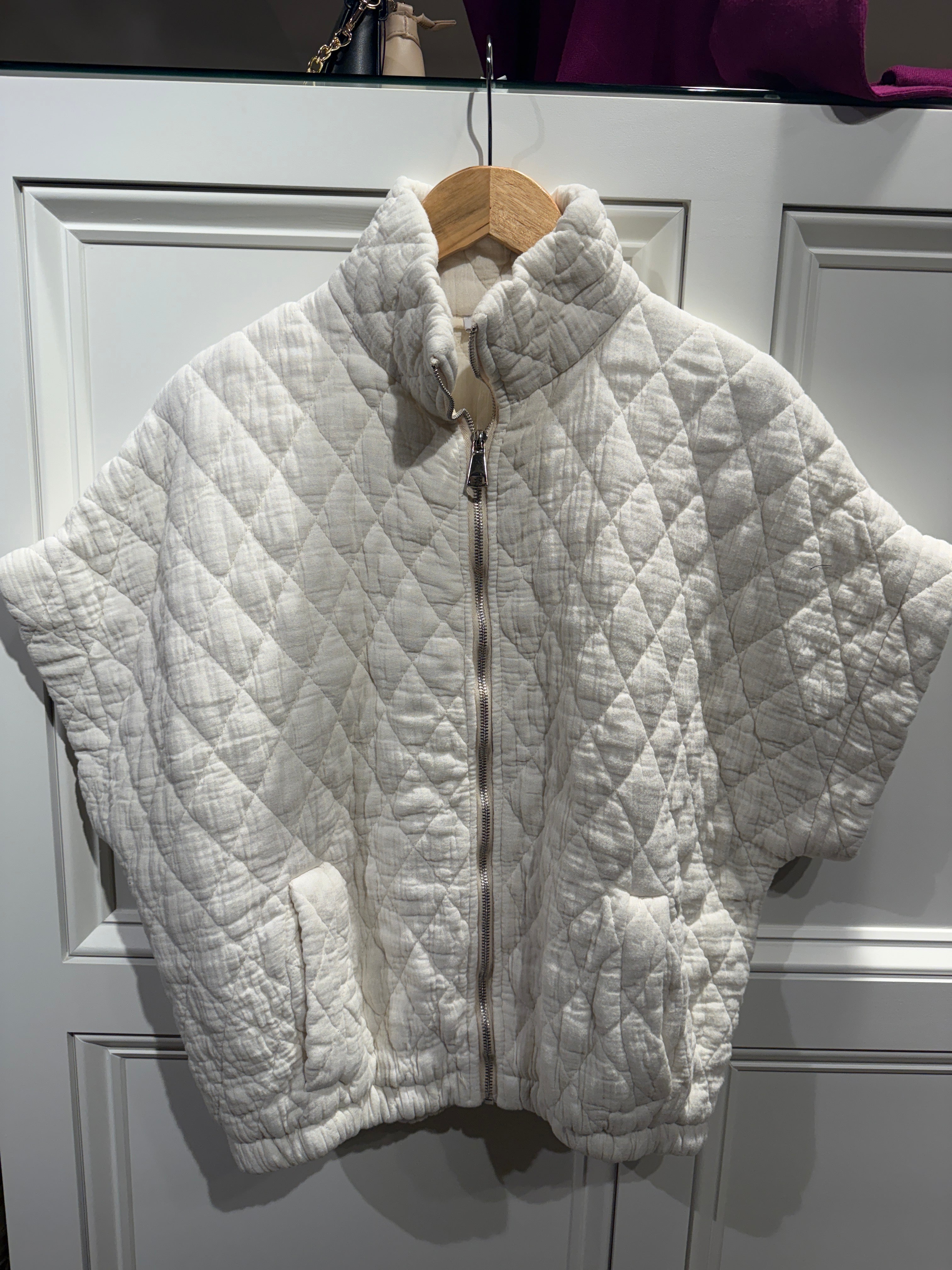 Suzy D Quilted Gauze Short Sleeve Jacket