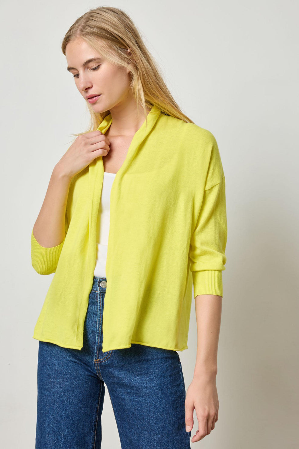 Lilla P Open Cardigan Lemon