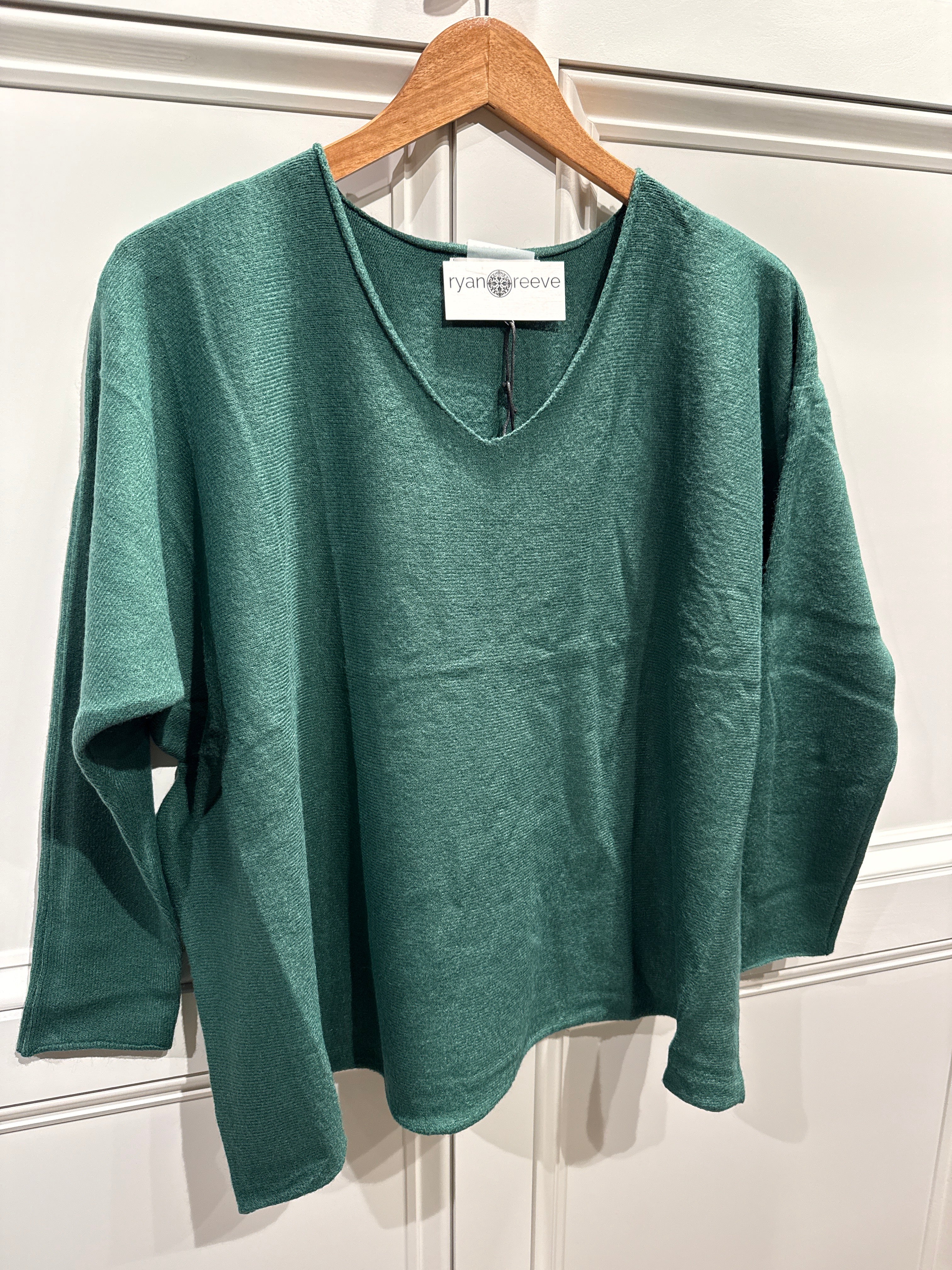 Soft V Neck Sweater Green