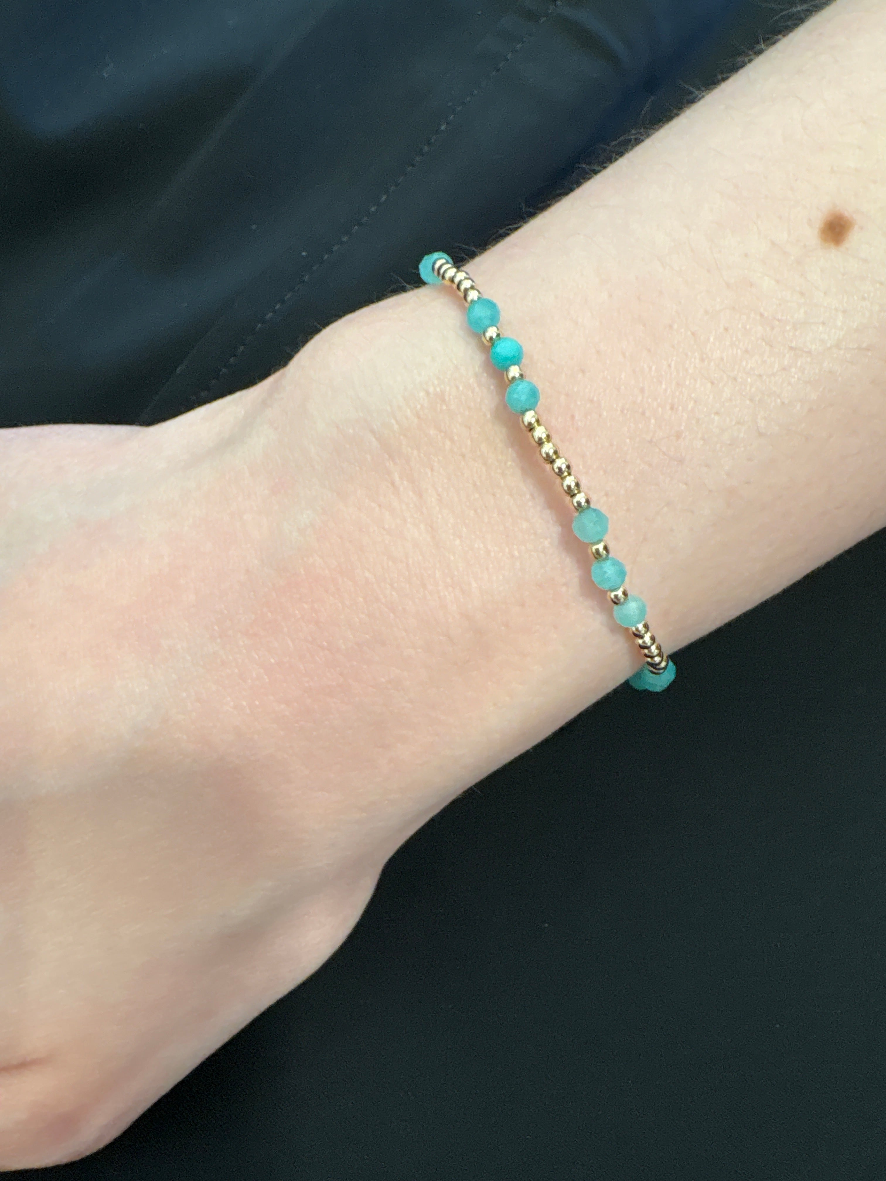 E Newton Gold Joy 3mm Amazonite