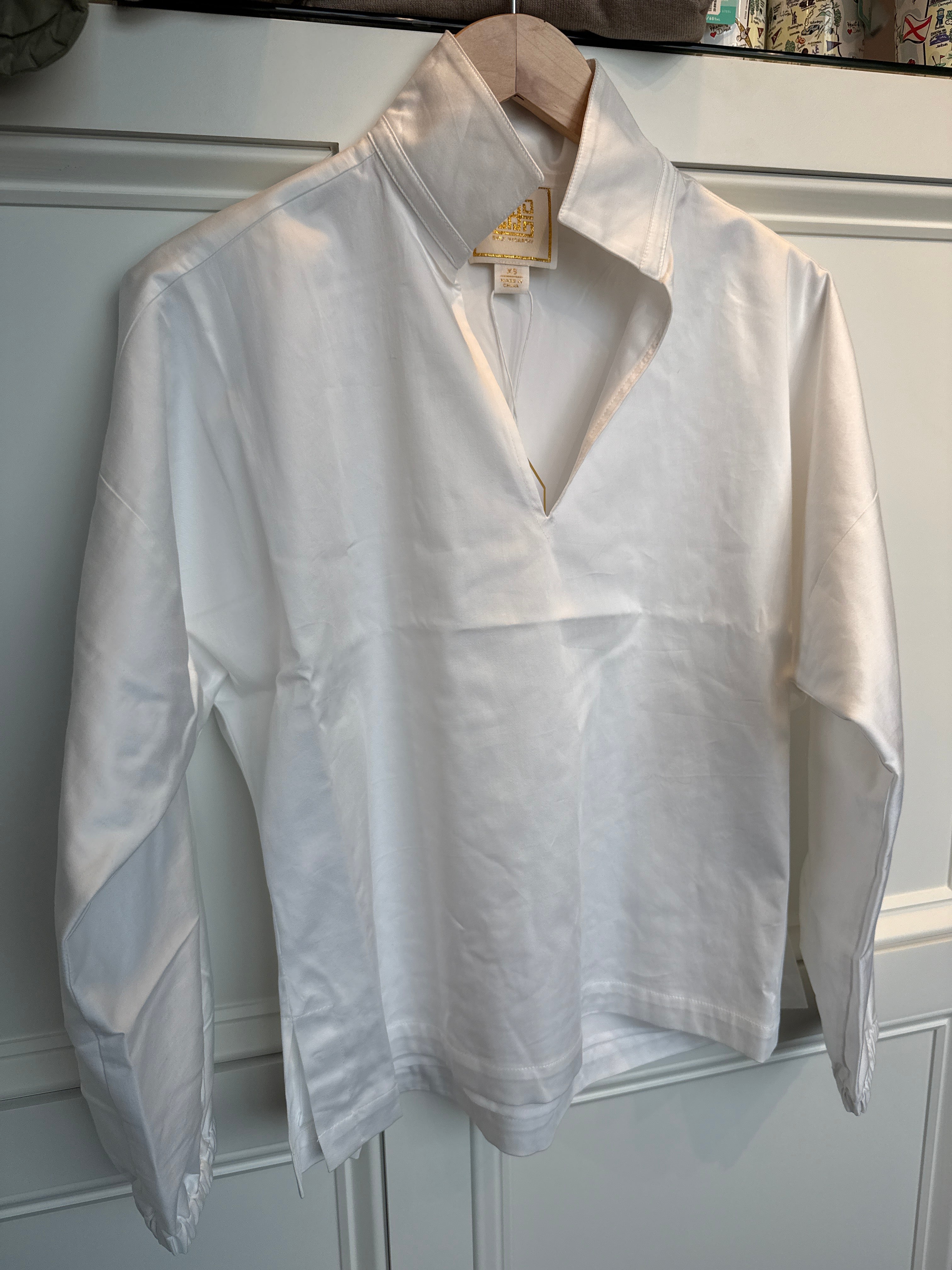 Emily McCarthy Long Sleeve Poppy White Poplin