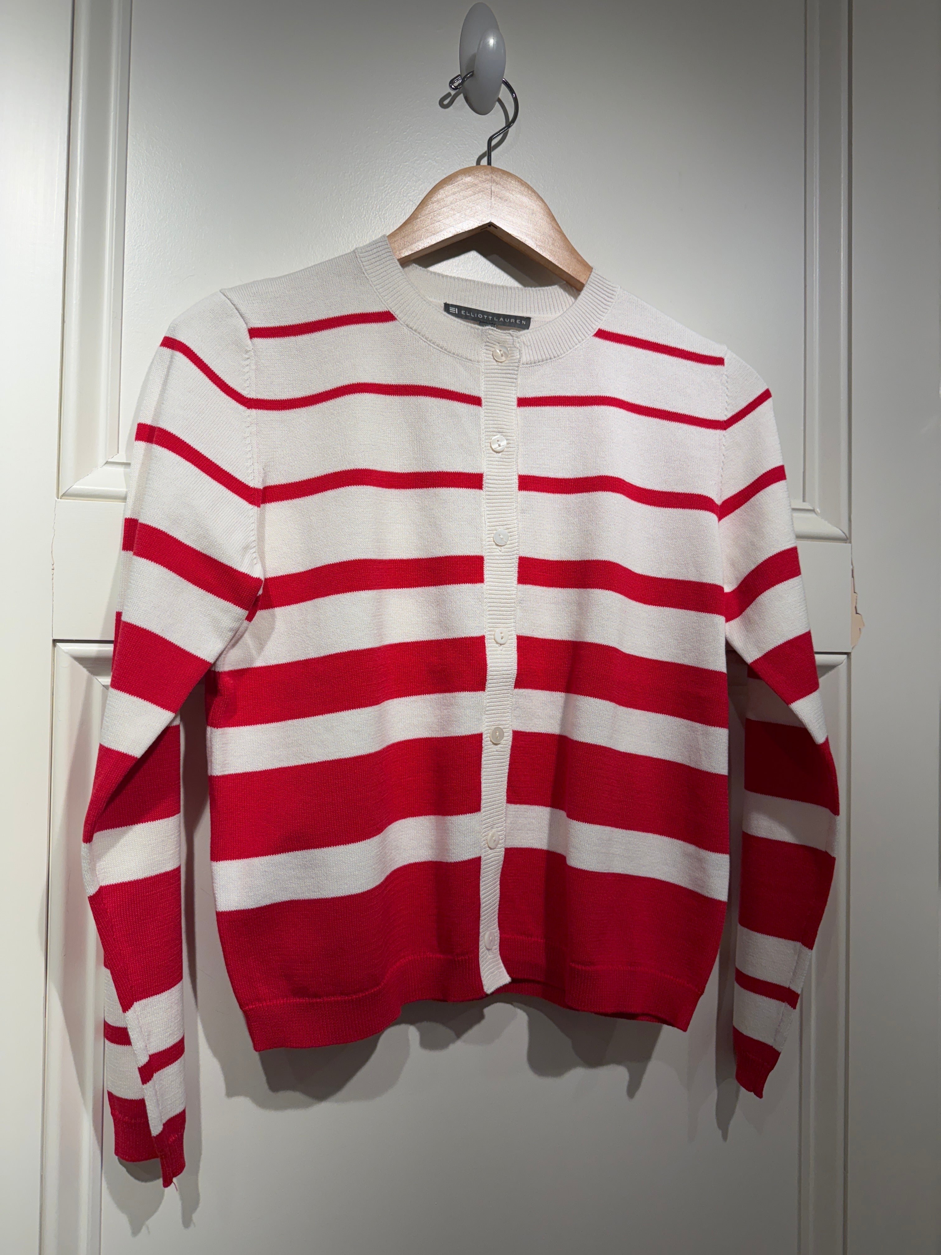 Elliott Lauren Red Stripe Cardigan