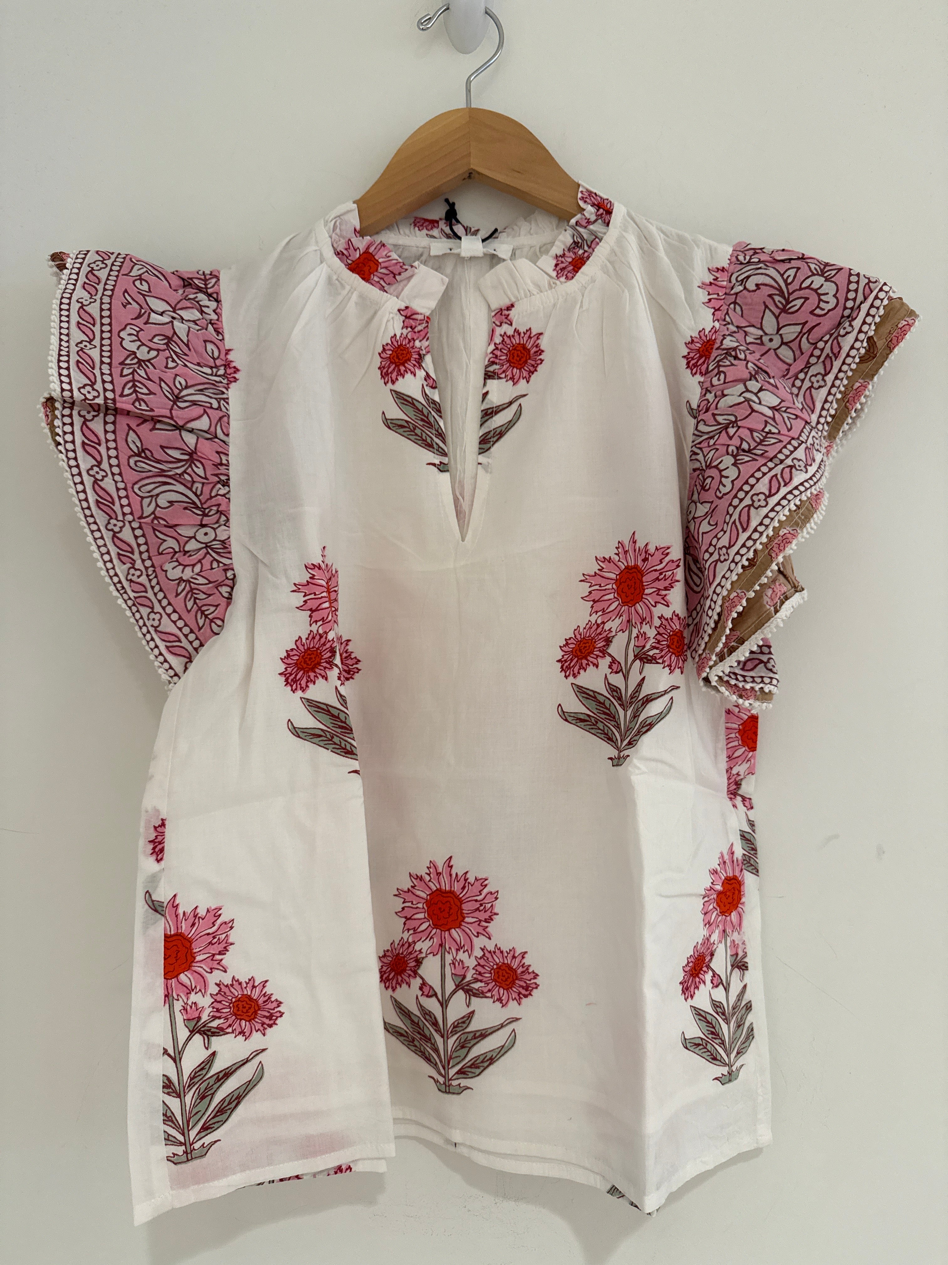 THML Print Flutter Sleeve Top