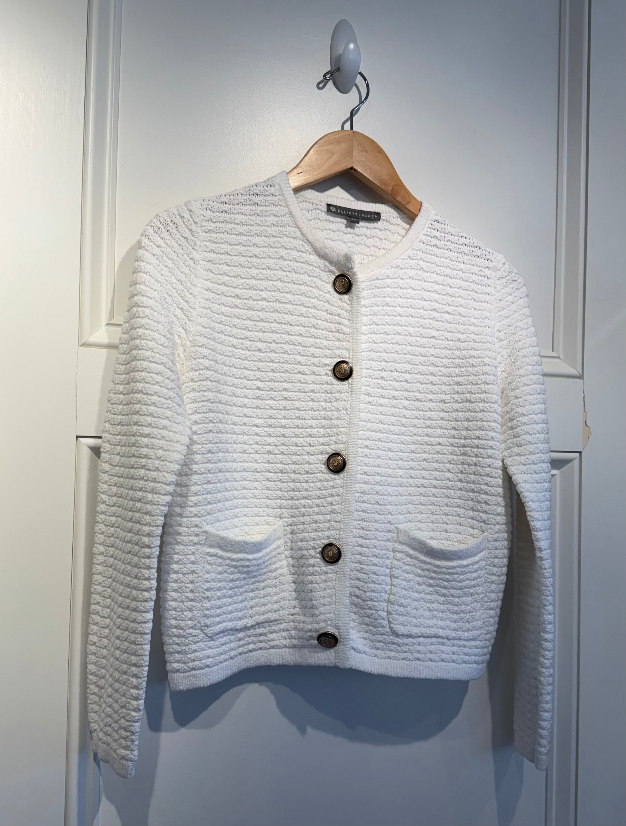 Elliott Lauren White Cardigan