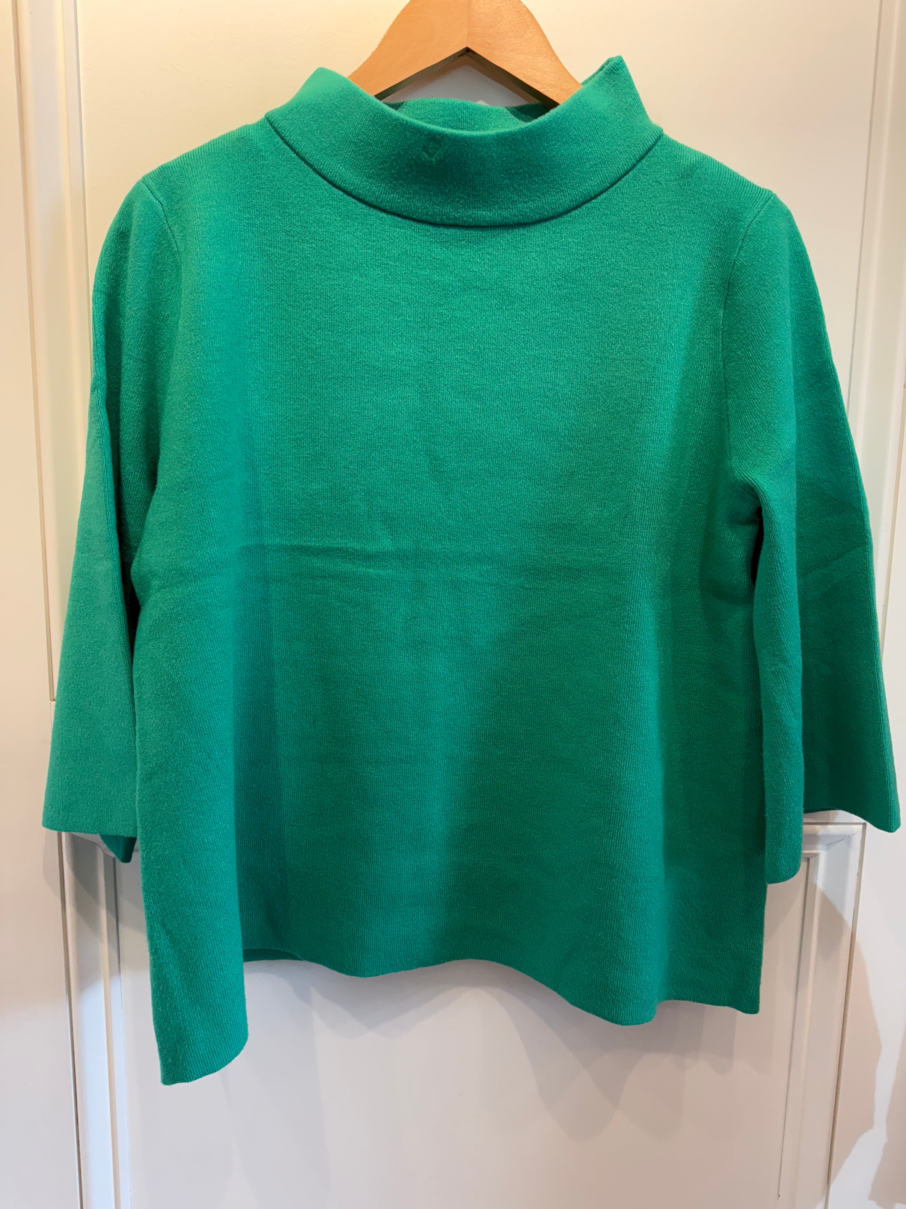 Fame Mock Neck Sweater Emerald Green