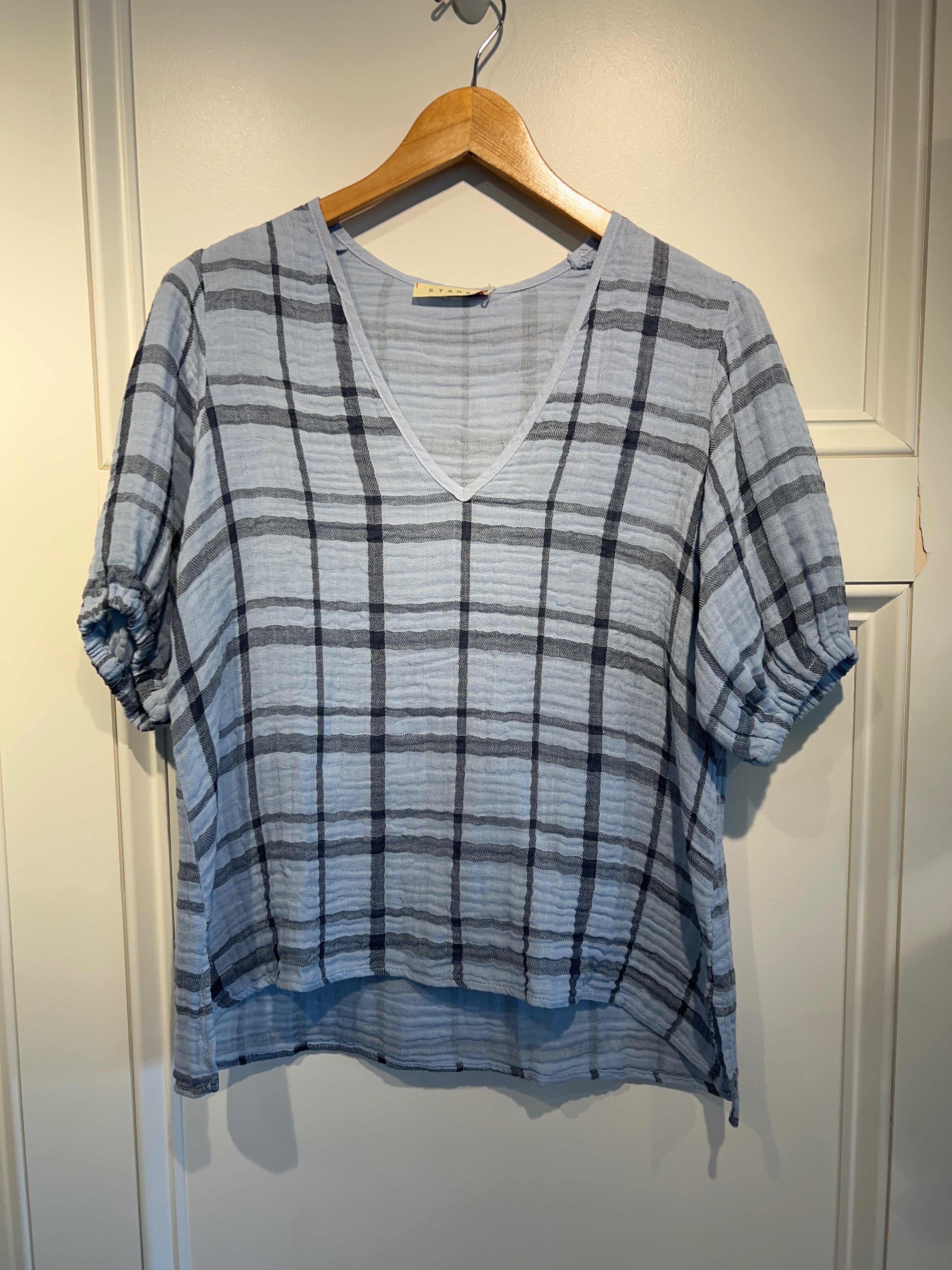 Stark X Plaid Gauze Top