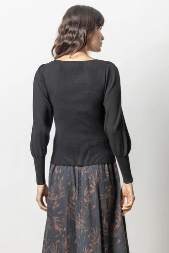 Lilla P Full Sleeve Square Neck Sweater