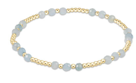 E Newton Gold Joy 3mm Aquamarine