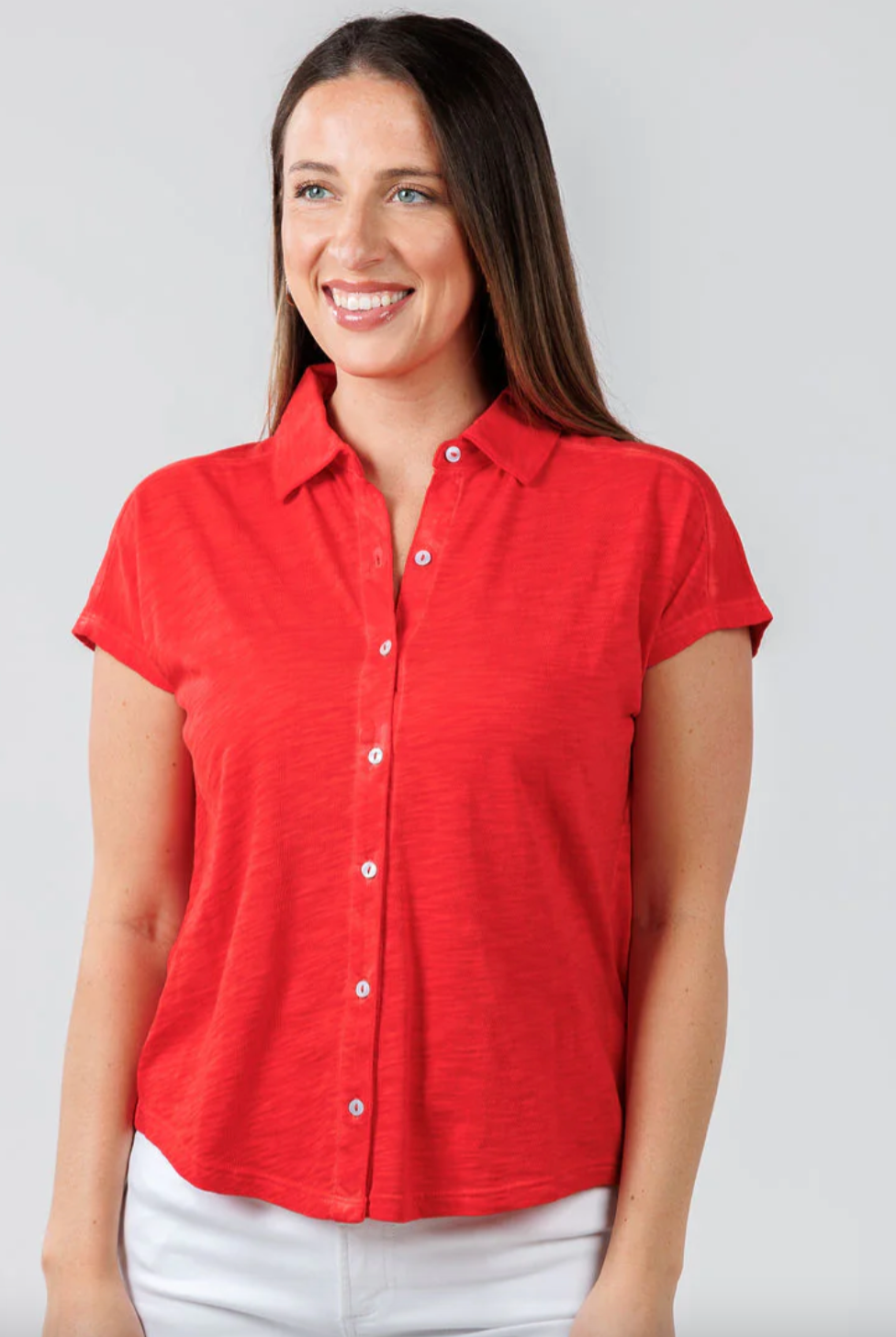 Elliott Lauren Poppy Button Up Tee
