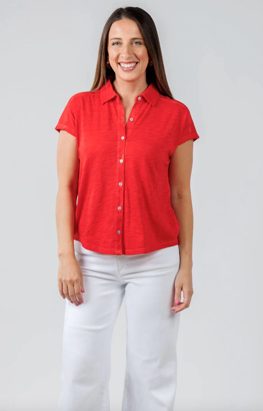 Elliott Lauren Poppy Button Up Tee