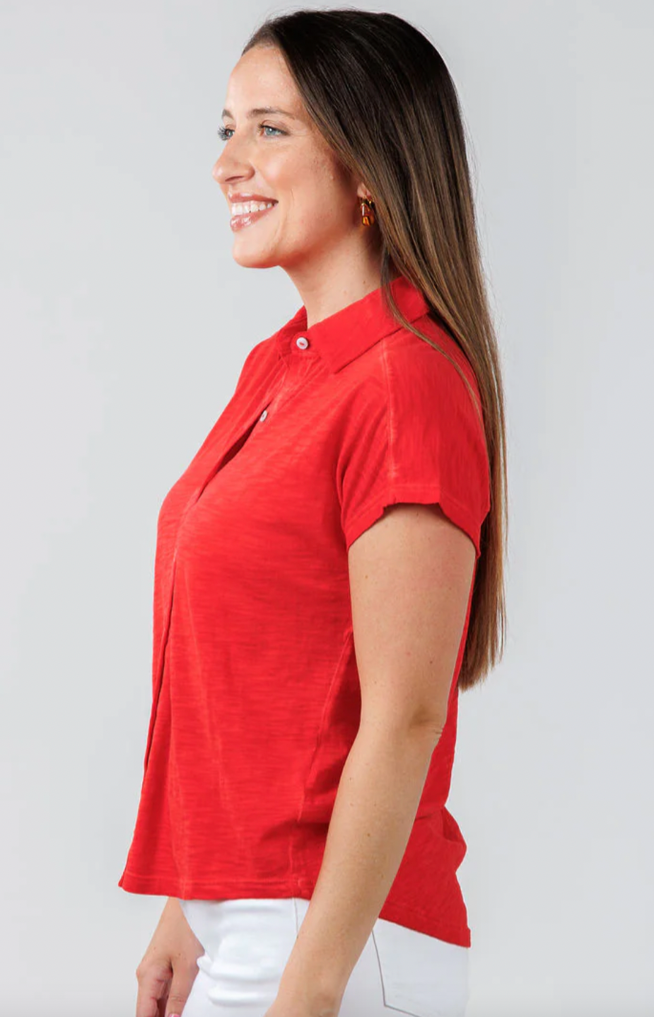 Elliott Lauren Poppy Button Up Tee