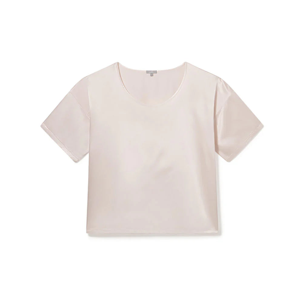 PJ Harlow Brie Satin Tee Icy Pink