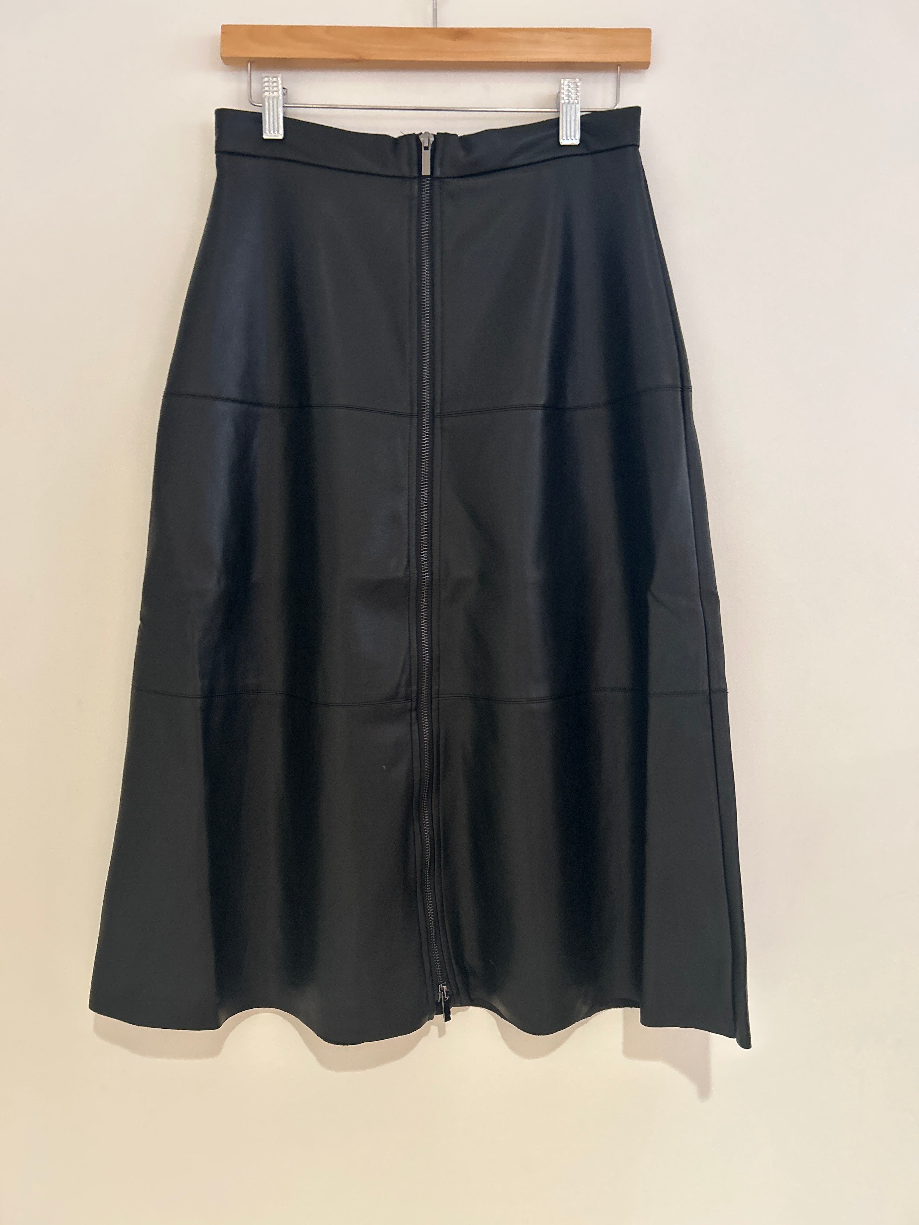 Elliott Lauren Faux Lambskin Zip Front Skirt