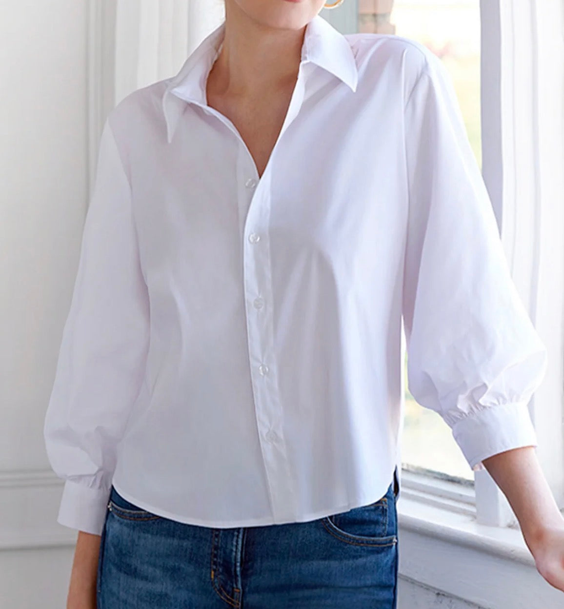 Finley Cora Shirt White Poplin