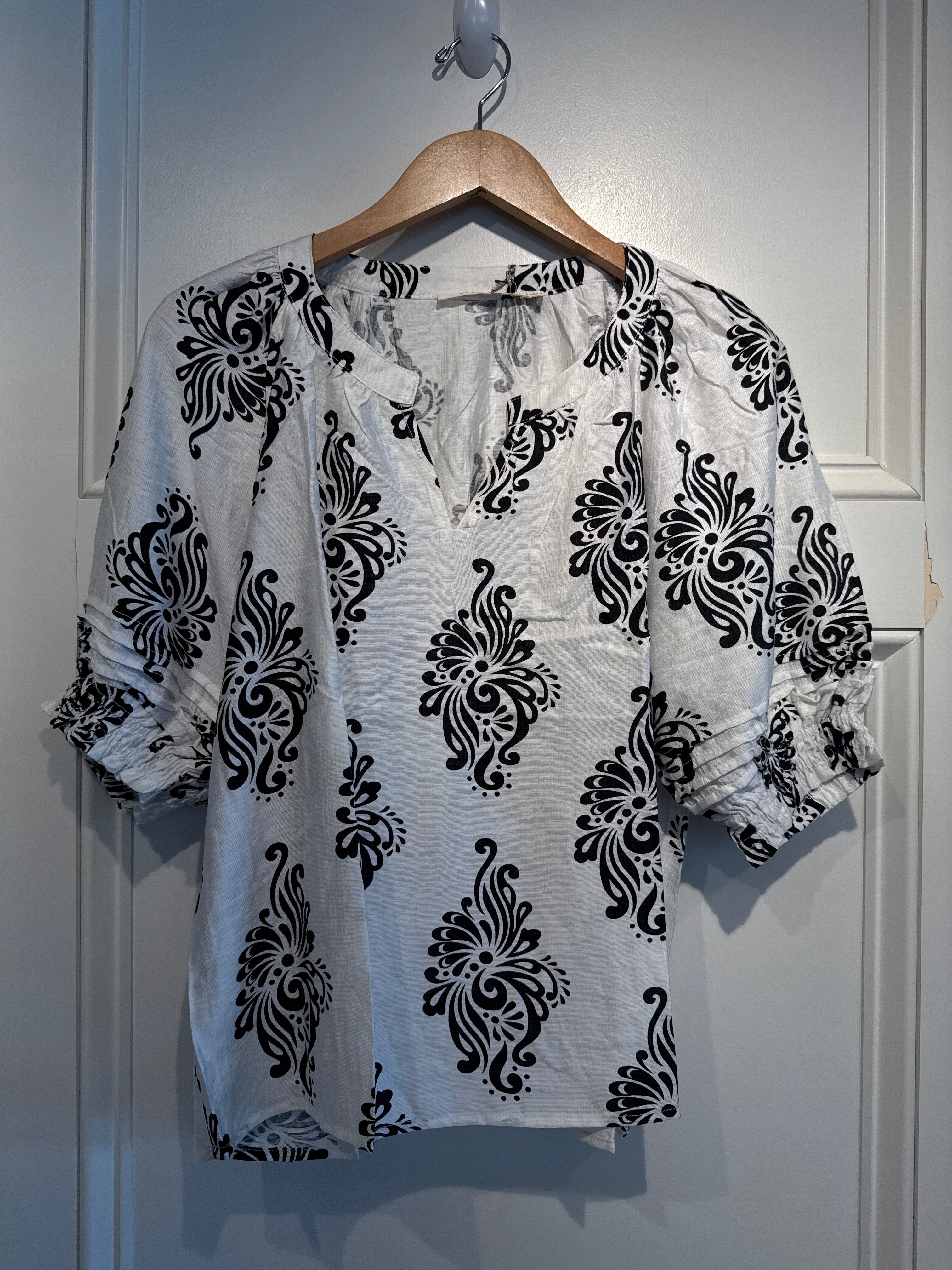 V Neck Printed Blouse