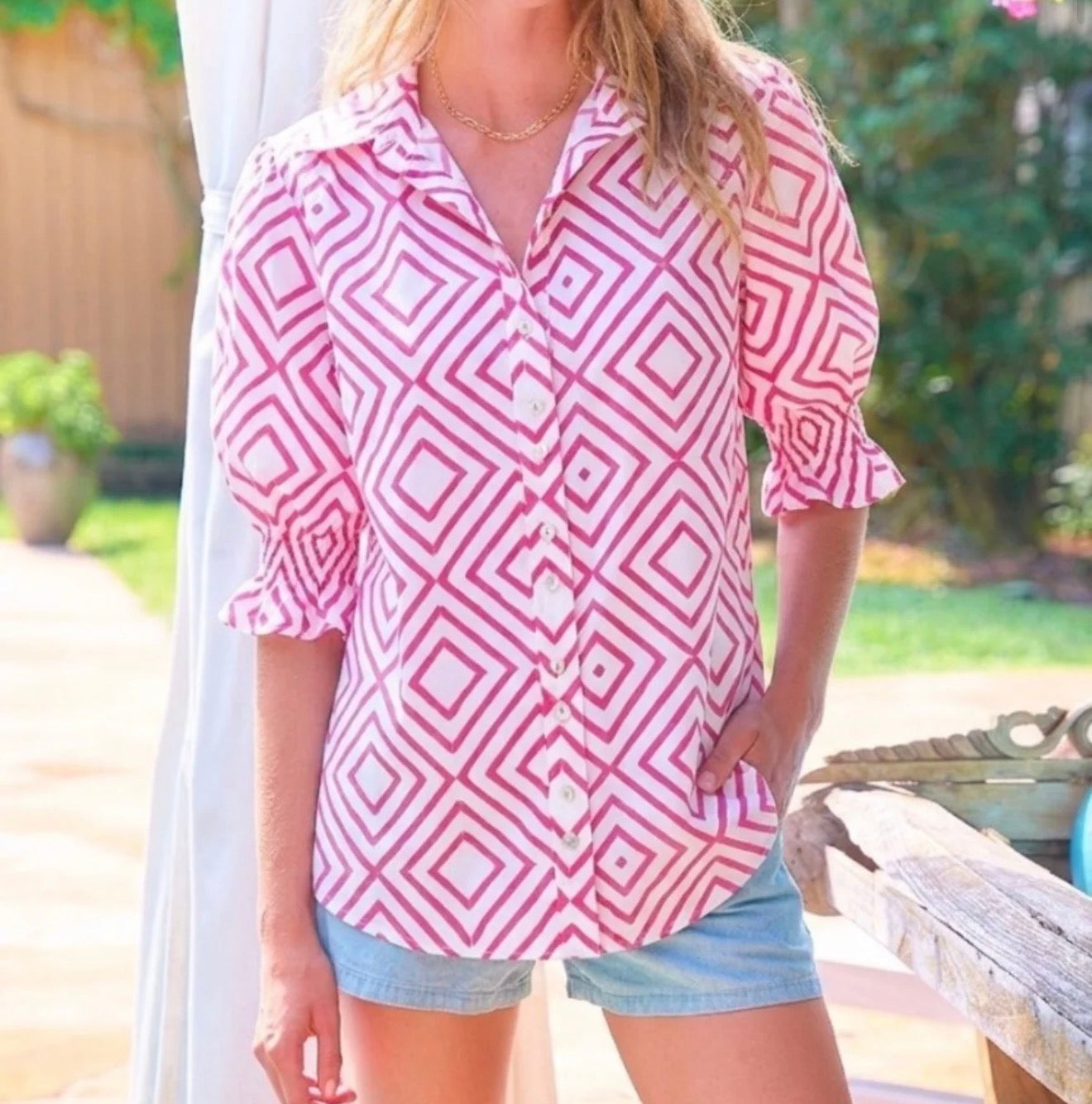 Finley Sirena Mended Diamond Top