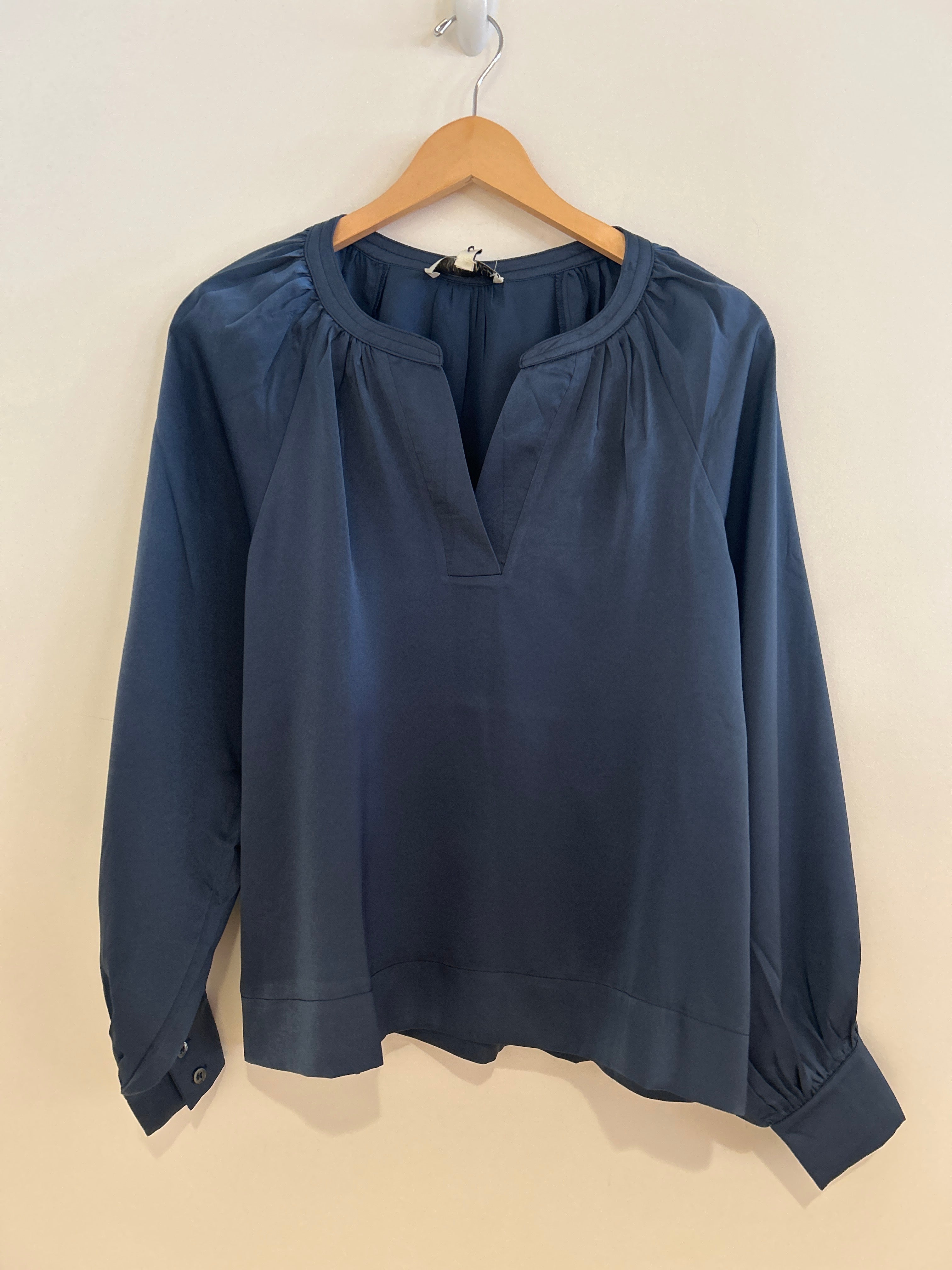 V Neck Blouse Navy