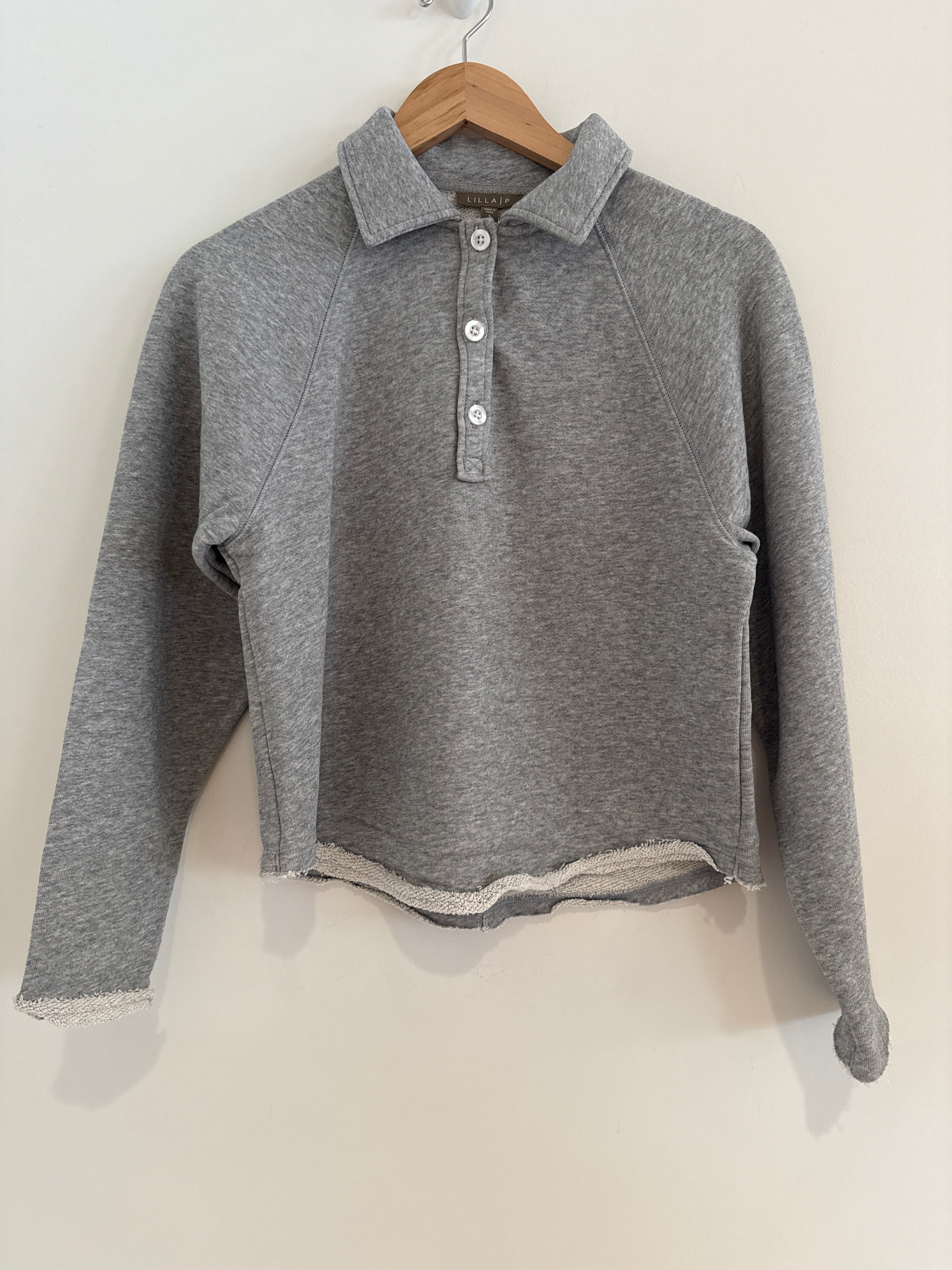 Lilla P Polo Top Heather Grey