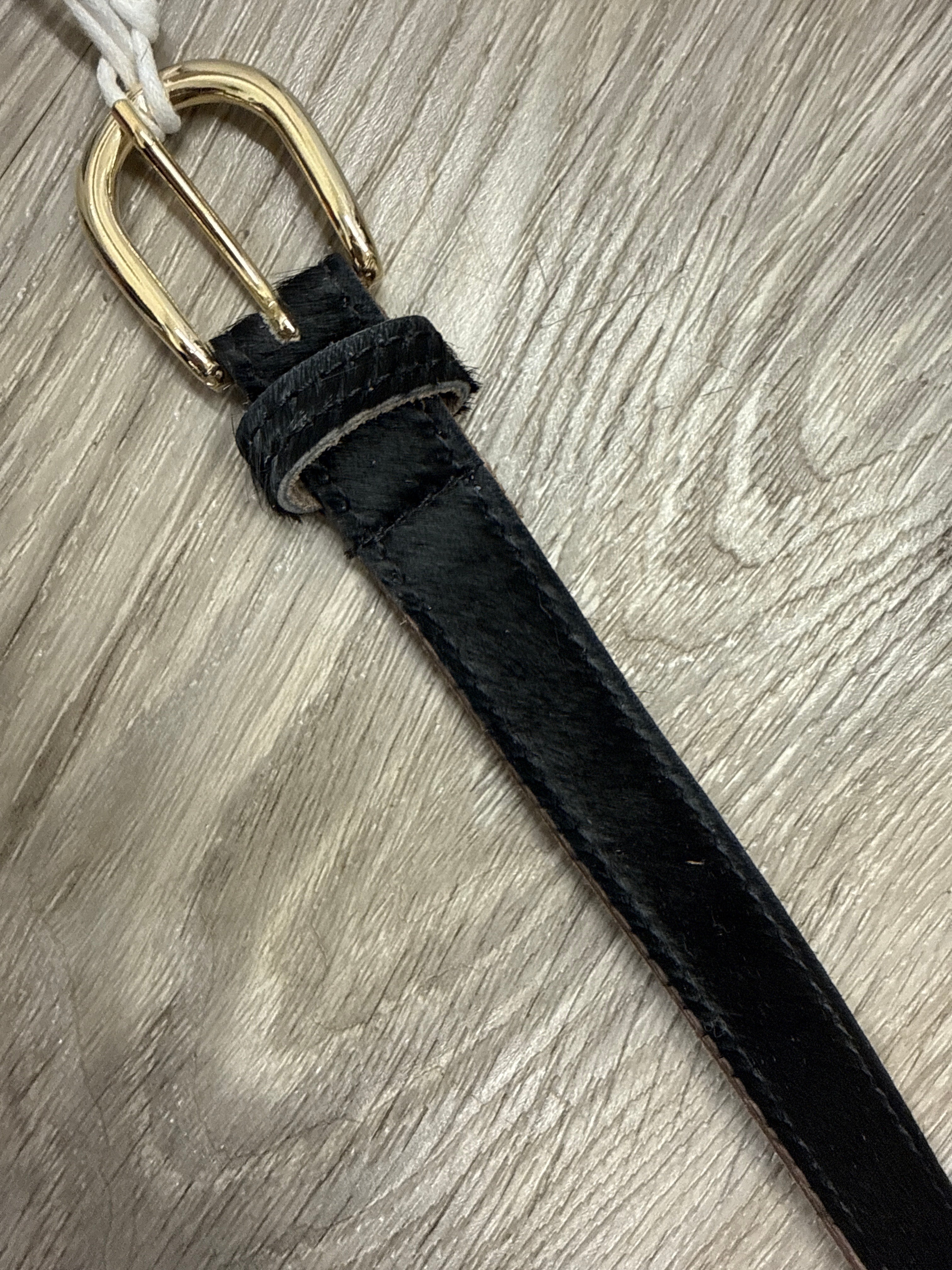 Amsterdam Skinny Black Calf Hair Belt
