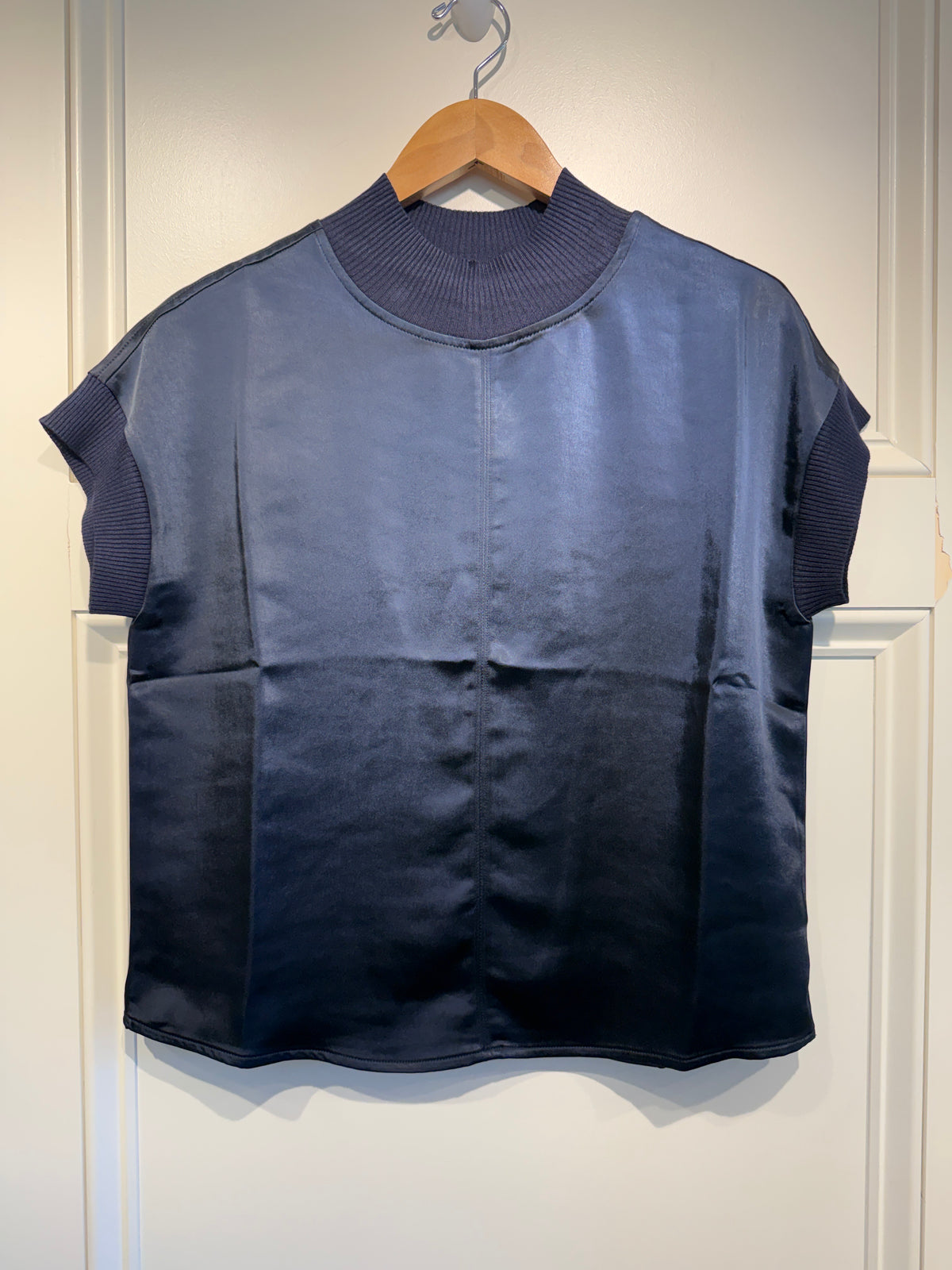 Melissa Nepton Angelita Satin Top Navy