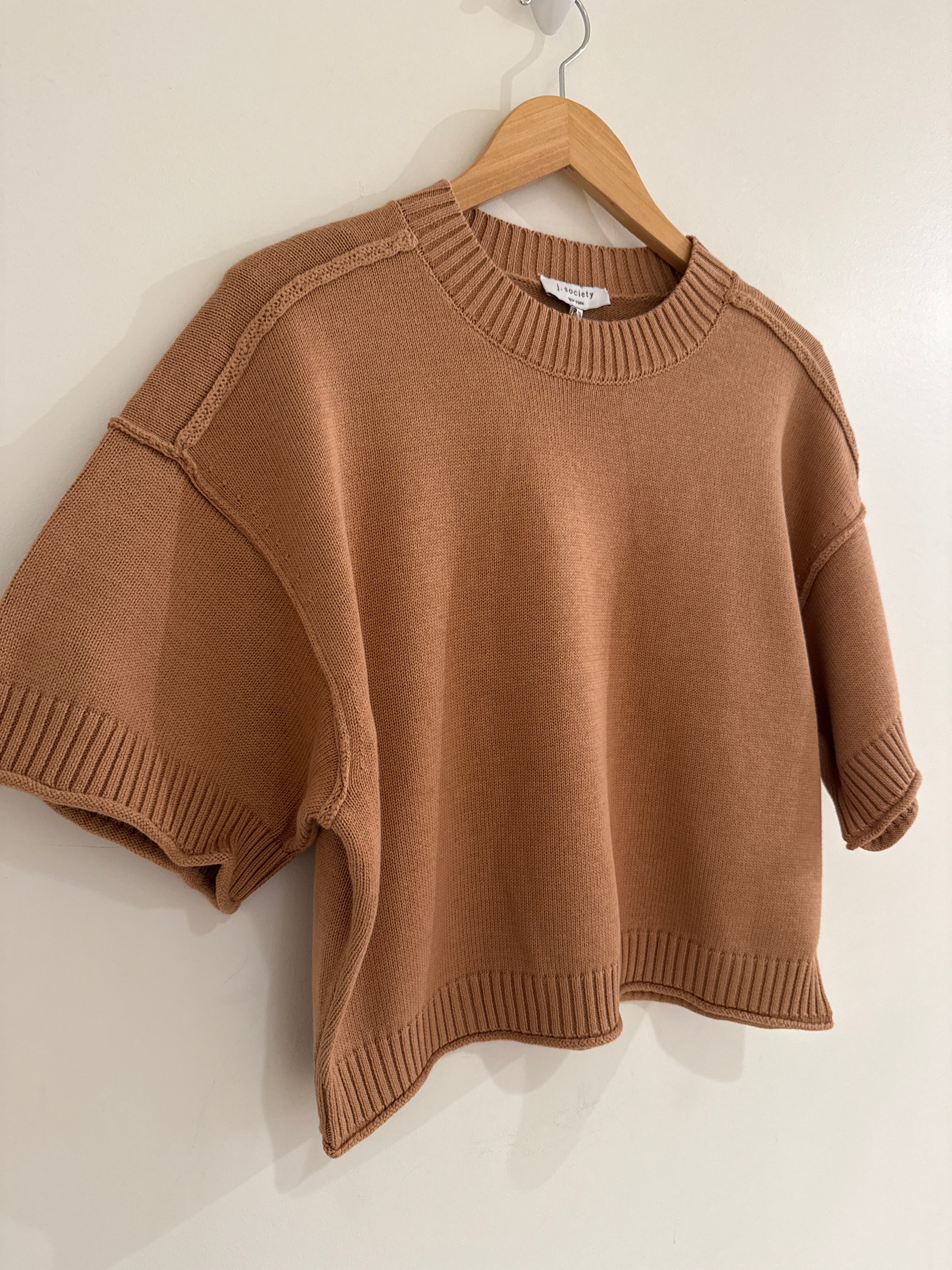 J Society Roll Edge Sweater Camel