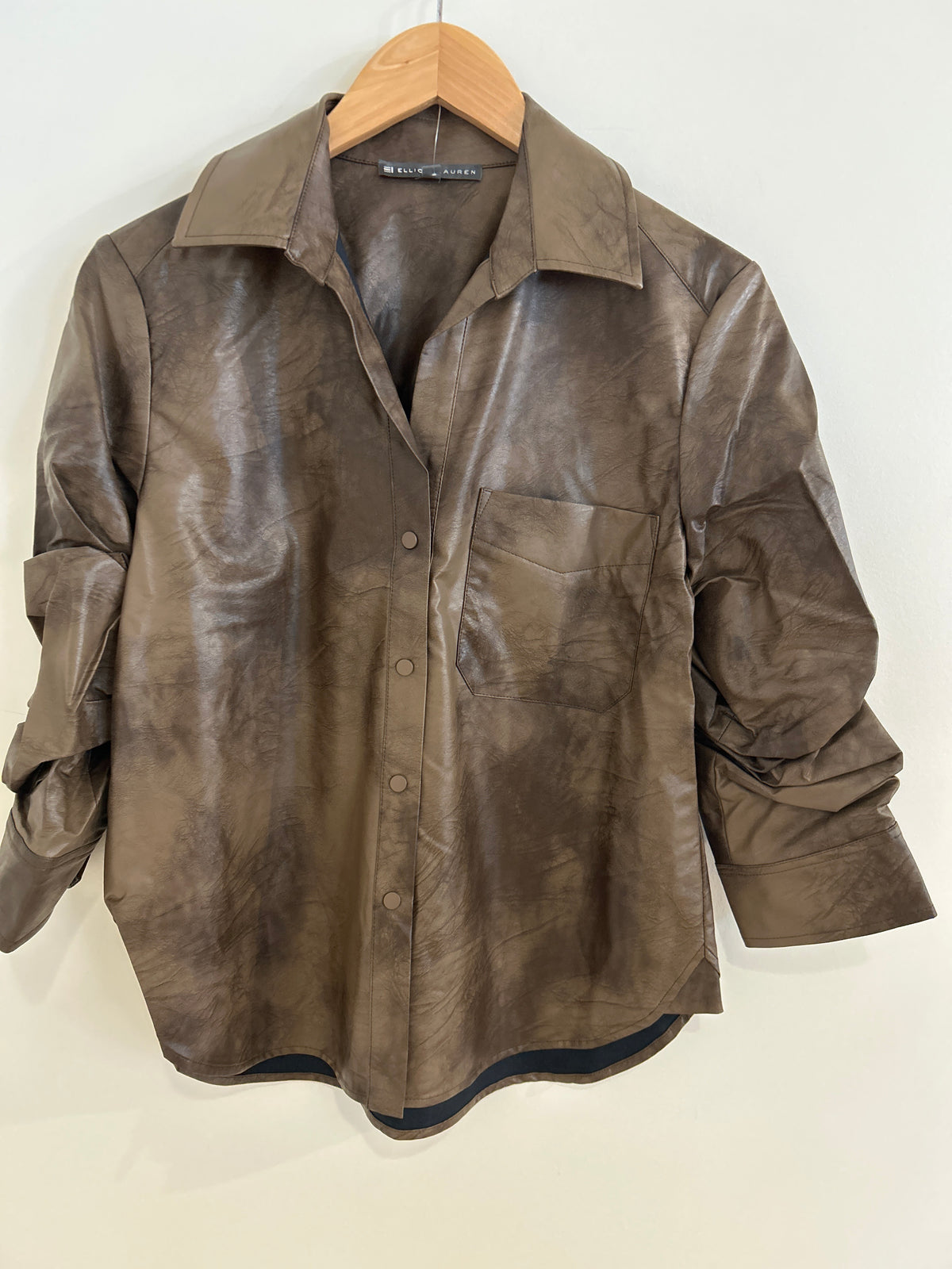 Elliott Lauren Distressed Faux Leather Shirt