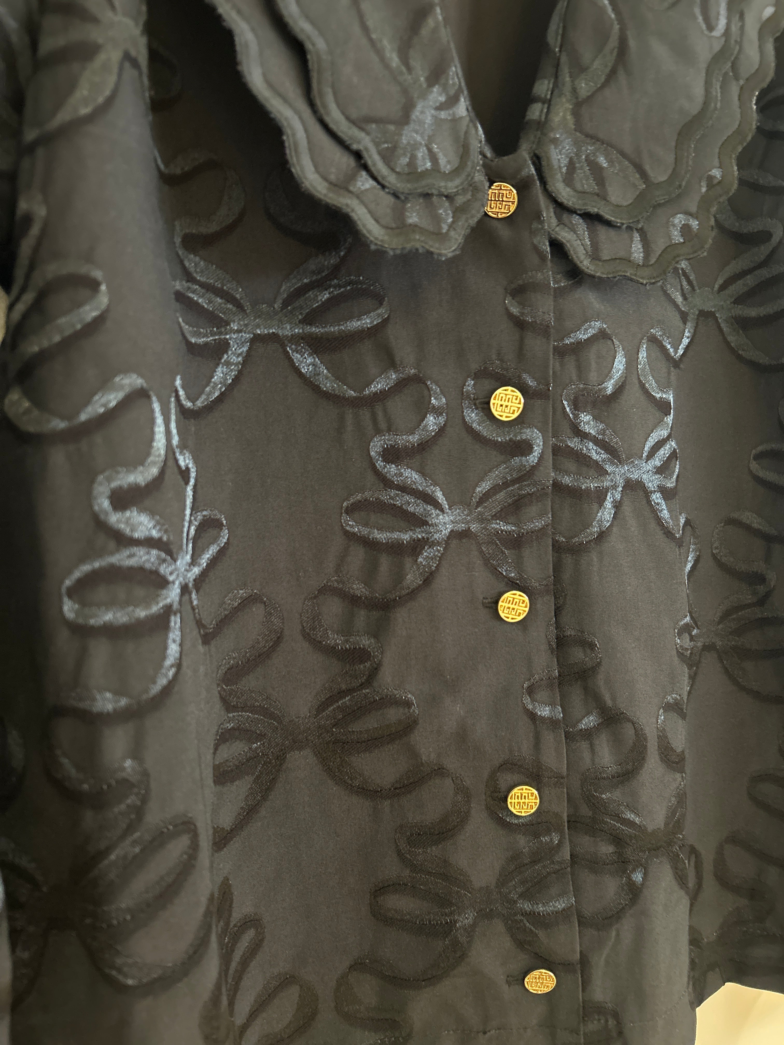 Emily McCarthy Cameron Top Bow Lattice Black