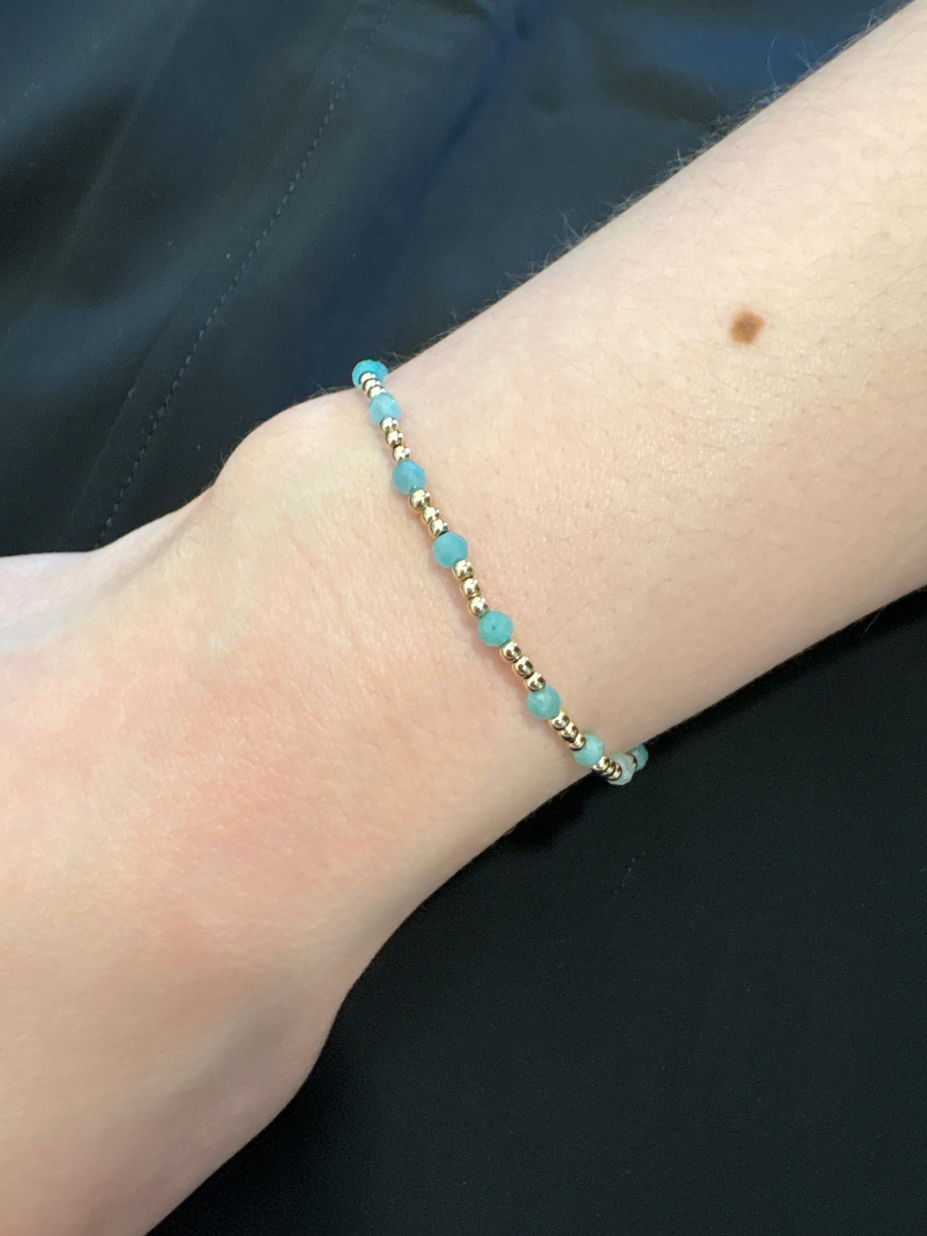 E Newton Gold Sincerity 3mm Amazonite