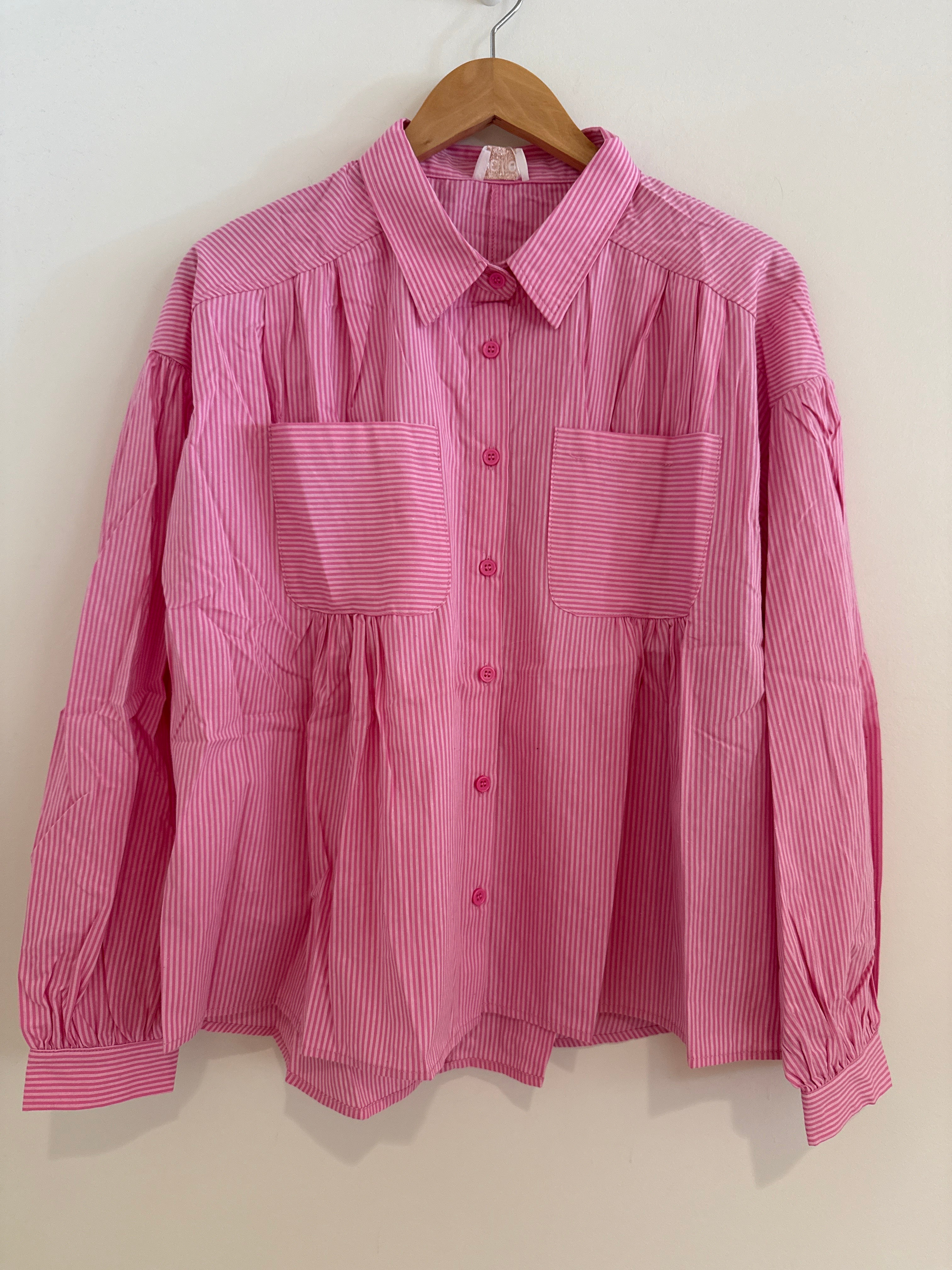 RR Pinstripe Top Pink