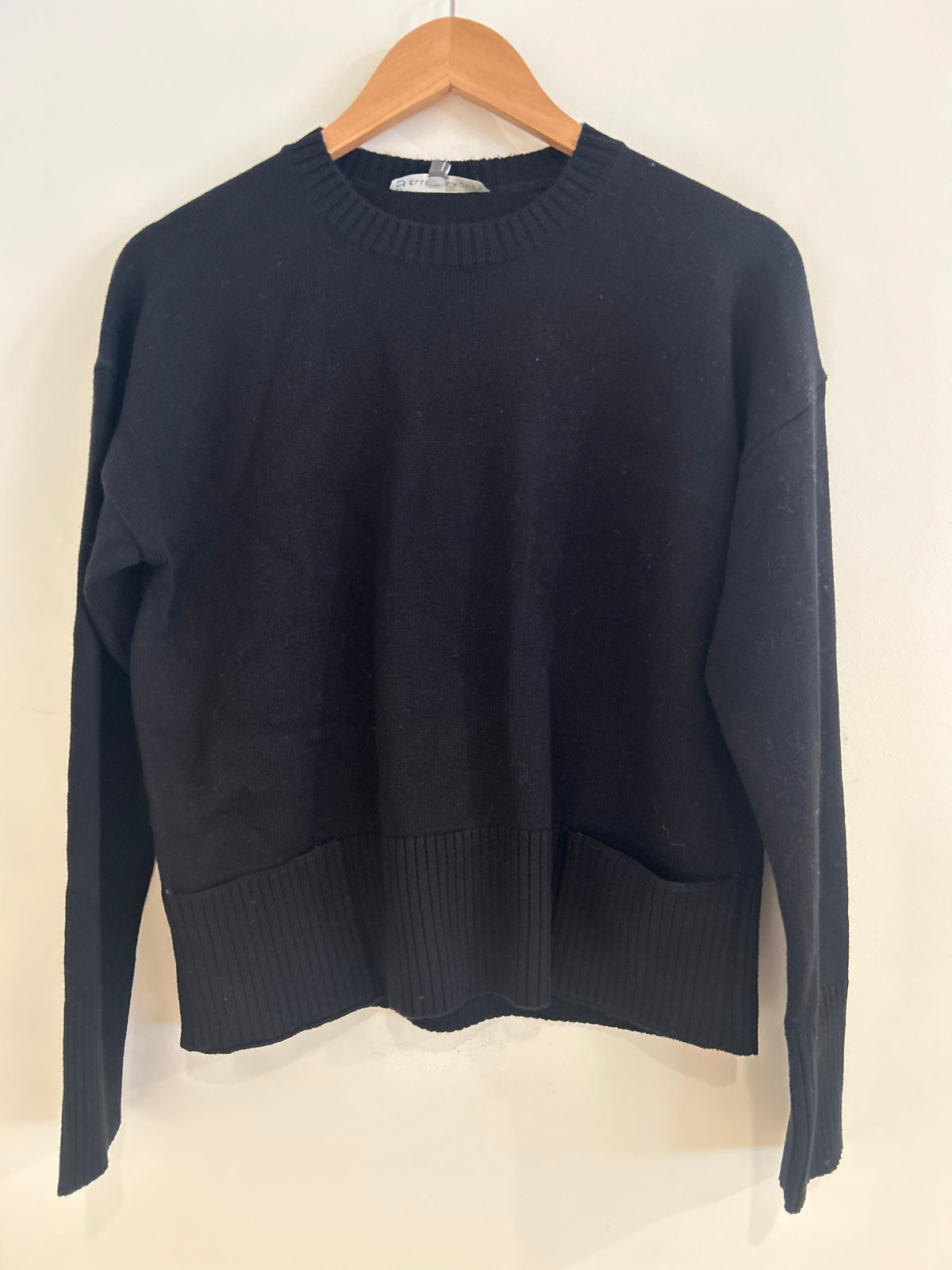 Elliott Lauren Boxy Cotton Cashmere Pocket Sweater