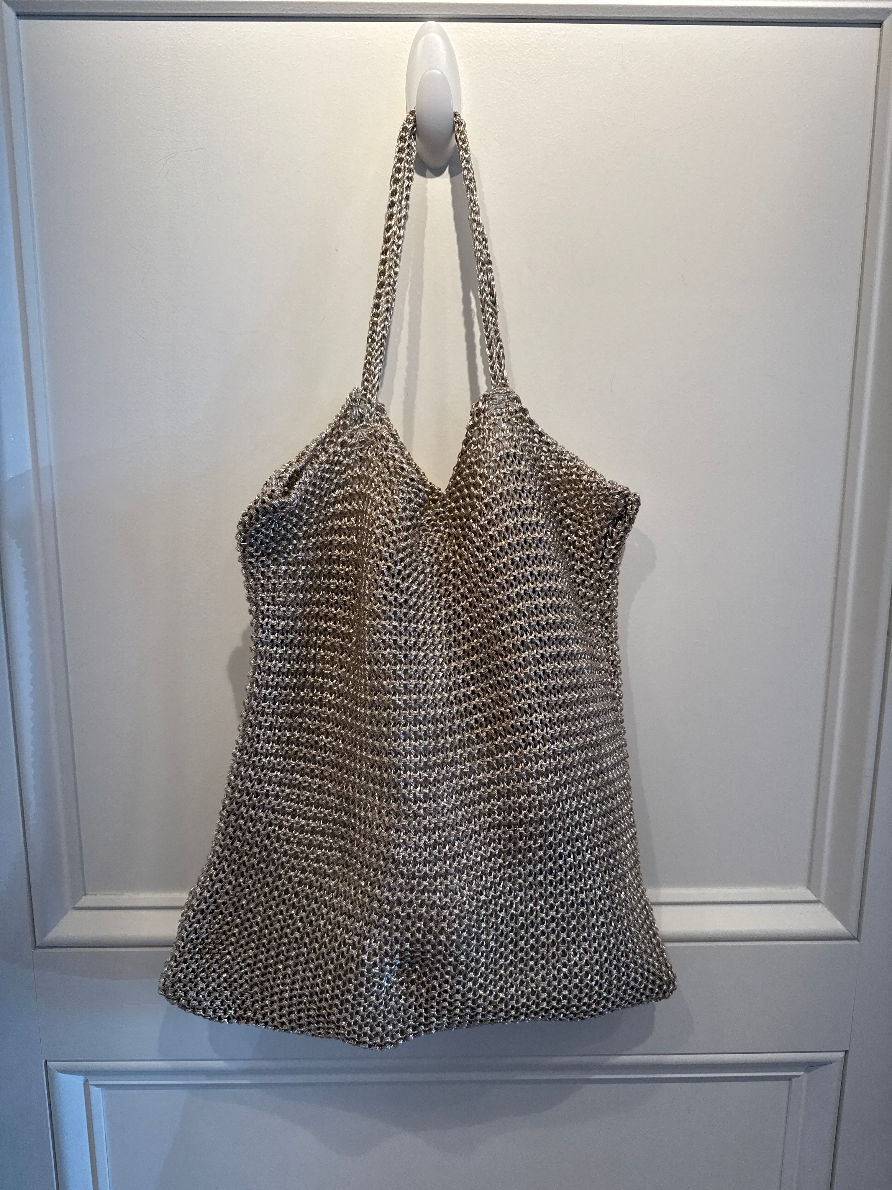 Metallic Knit Handbag