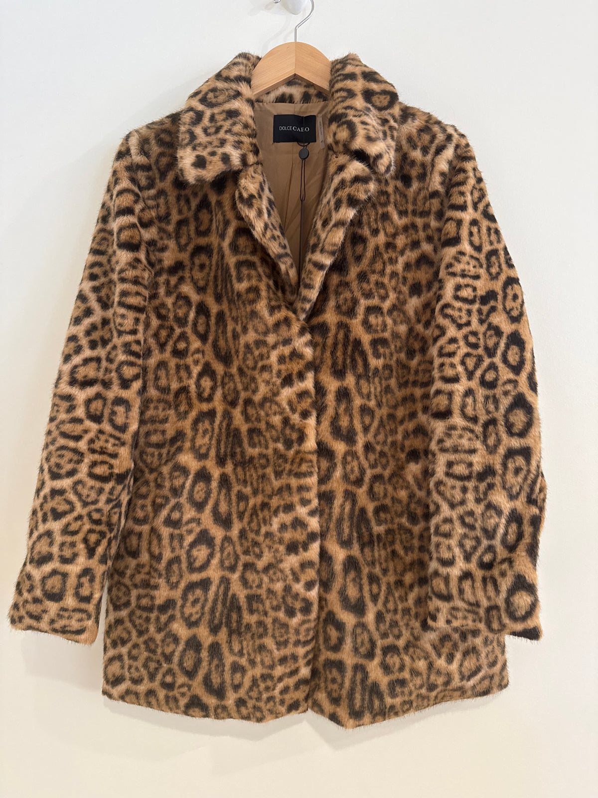 Dolce Cabo Faux Leopard Fur Coat