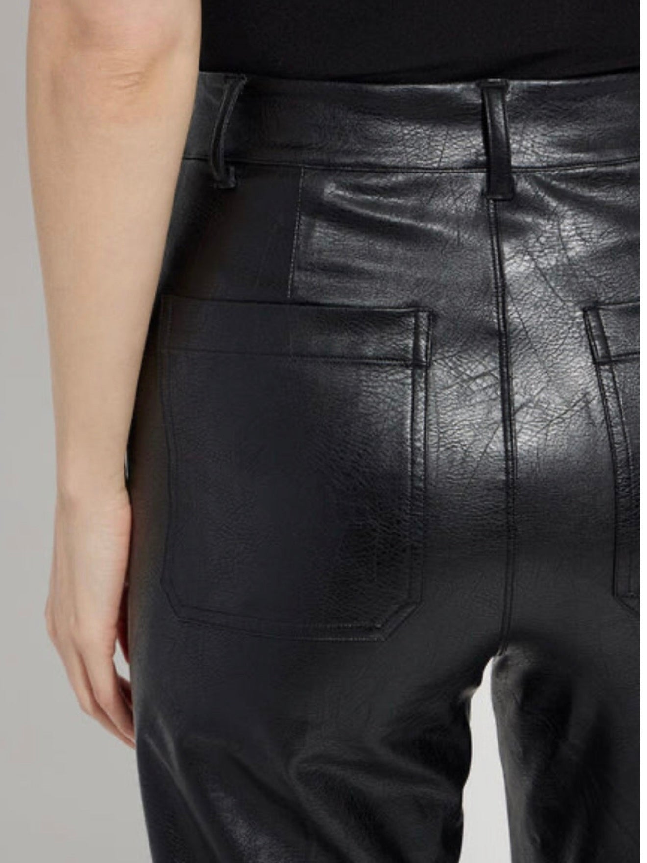 Lysse Faux Leather Wide Leg Pant Black