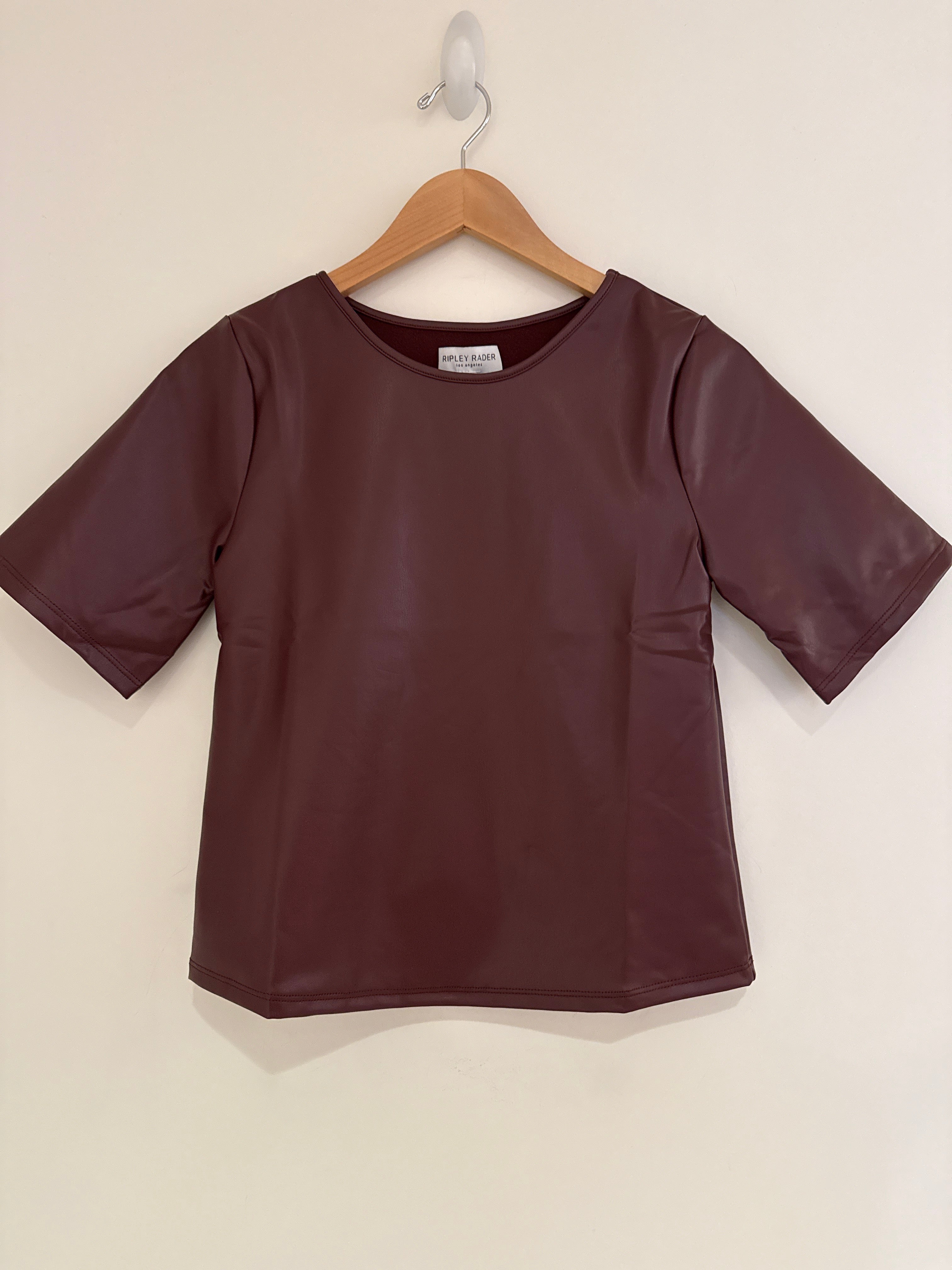 Ripley Rader Faux Leather Top Oxblood