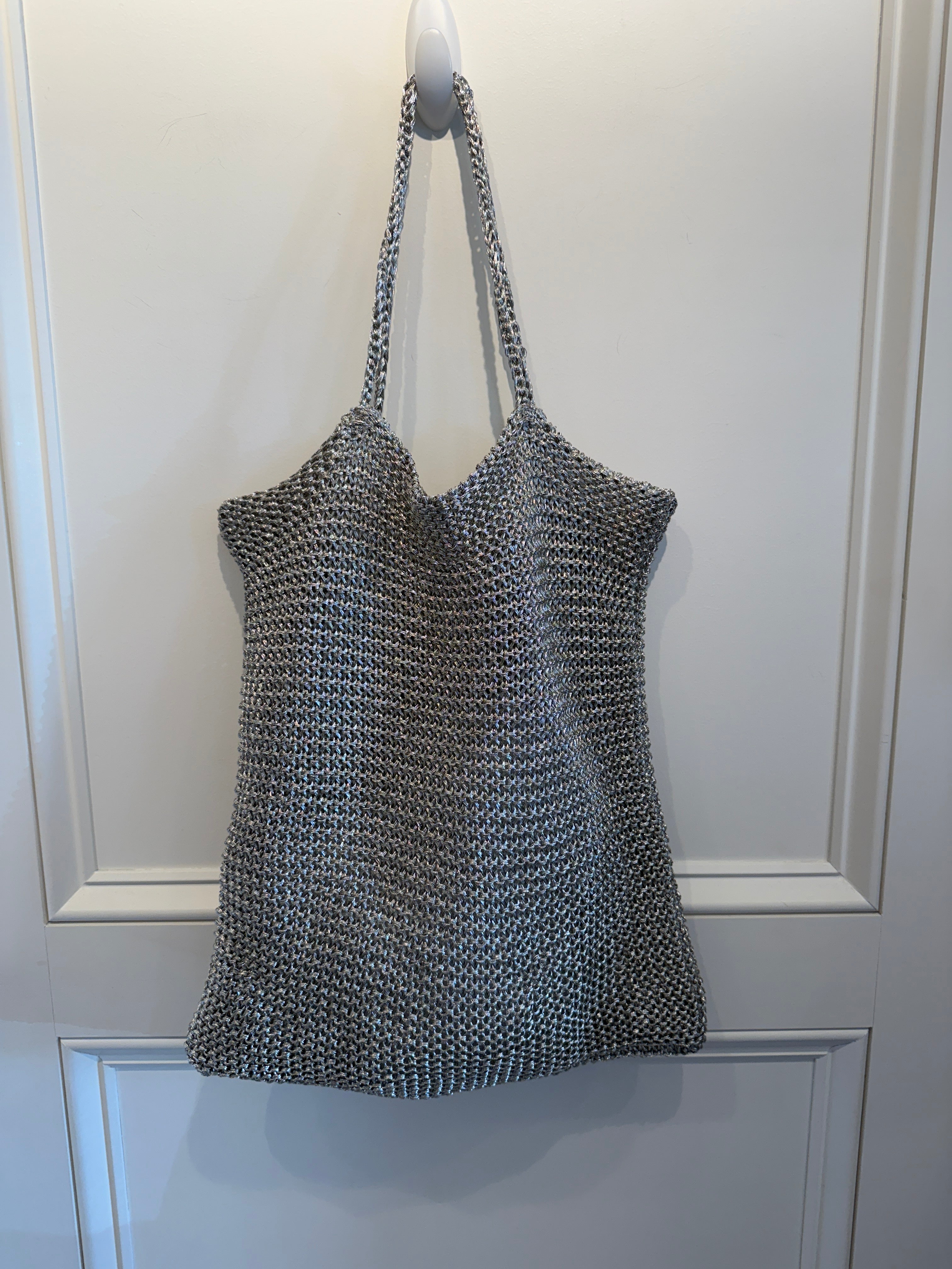 Metallic Knit Handbag