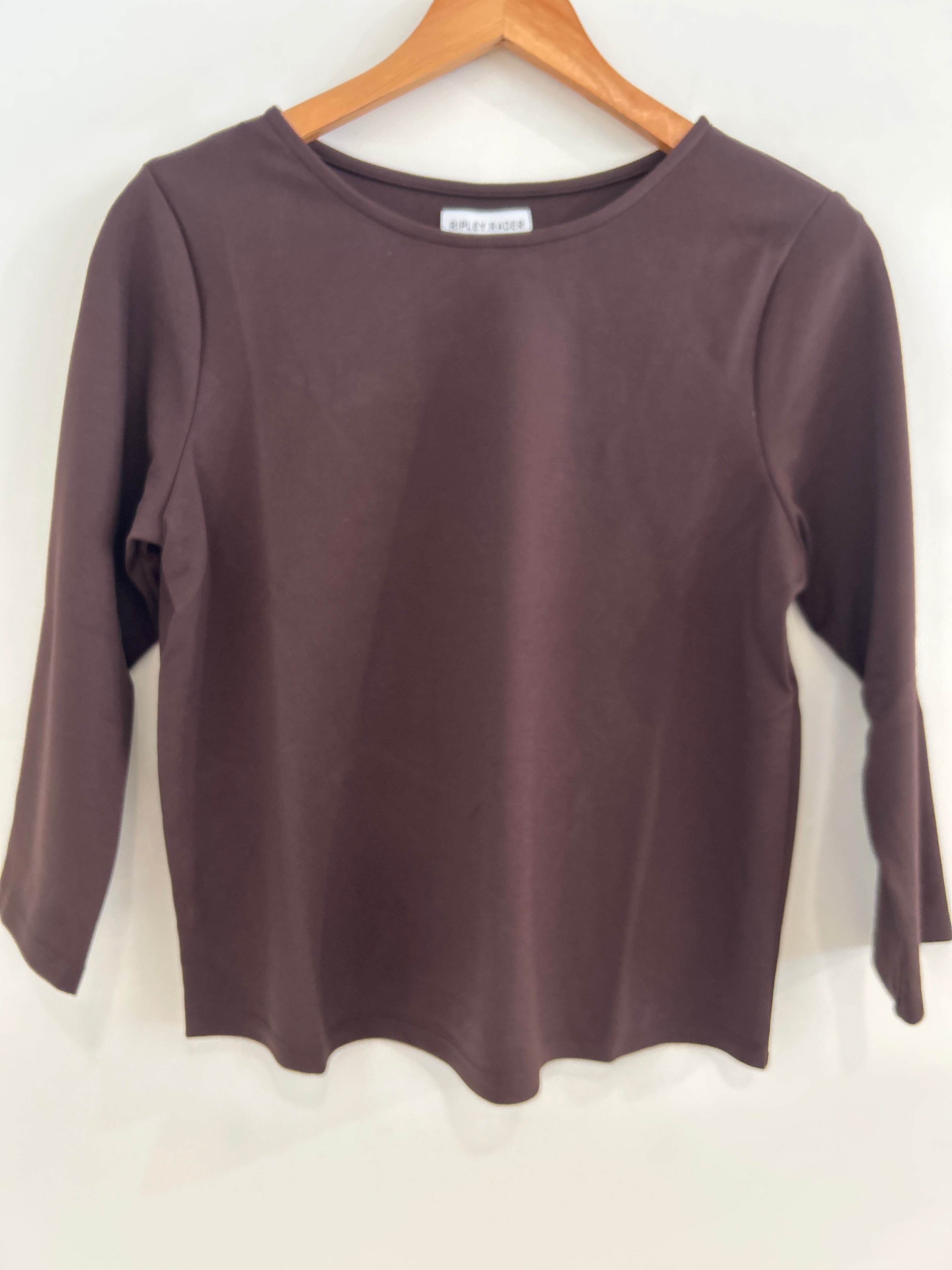 Ripley Rader 3/4 Sleeve Ponte Top Chocolate